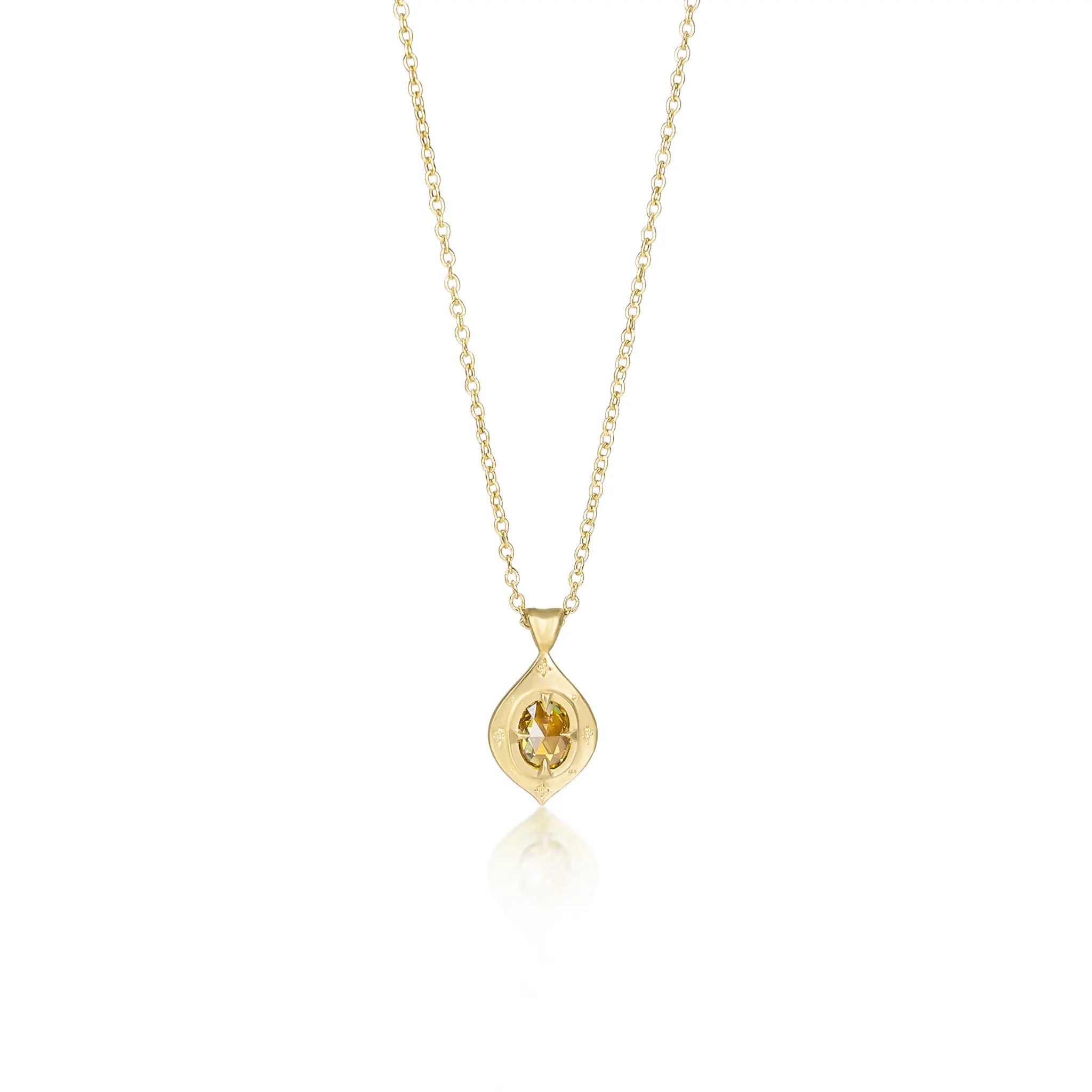 Oval Yellow Diamond Drops of Happiness Pendant - 0.18ct