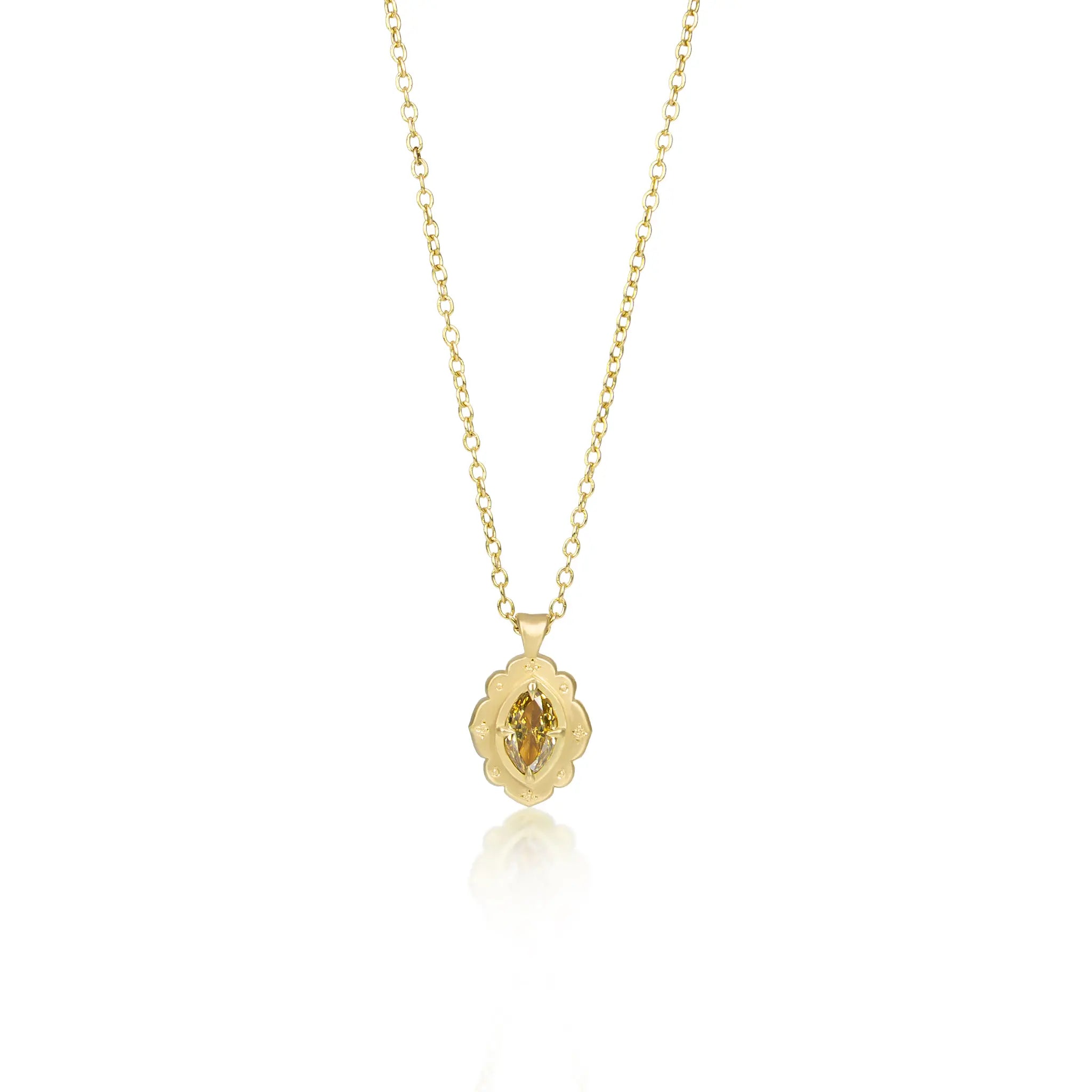 Marquise Yellow Diamond Drops of Happiness Pendant