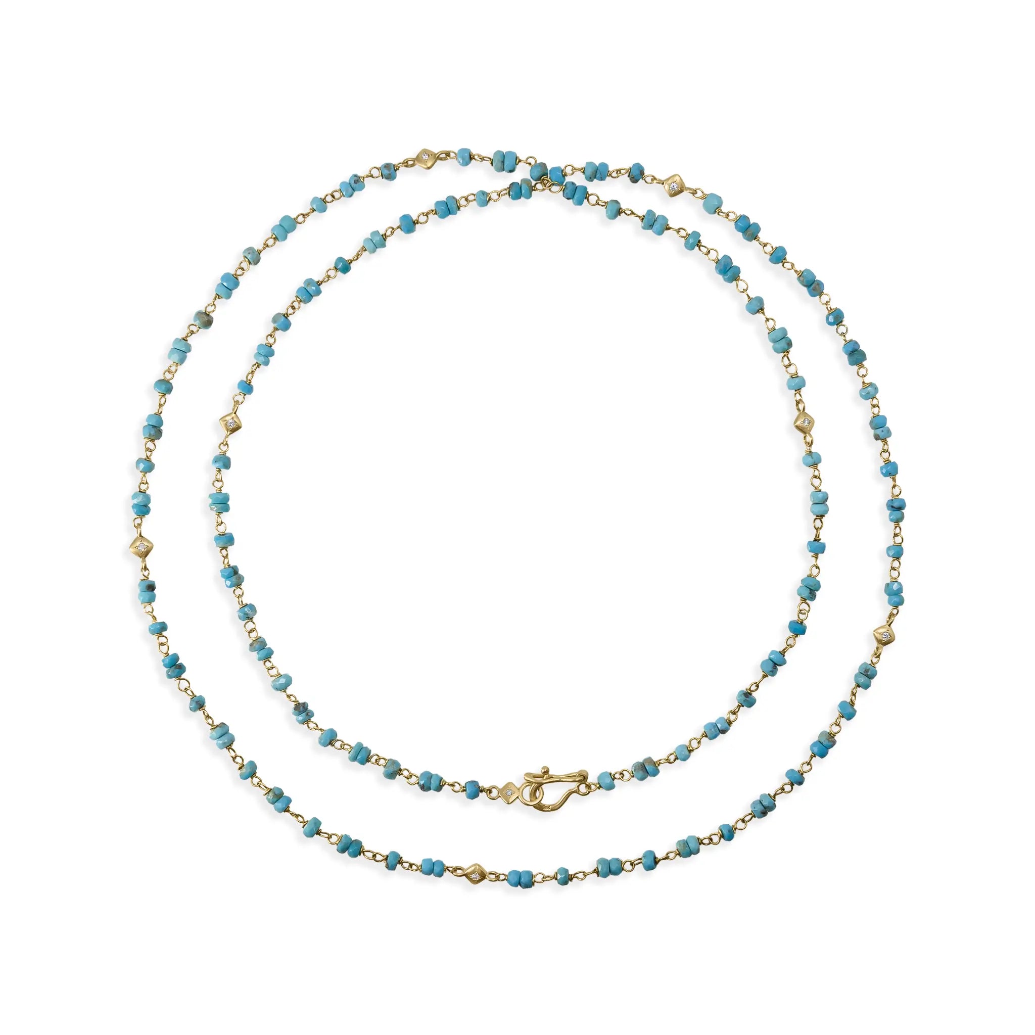 Turquoise Beaded Necklace - 30 Inches