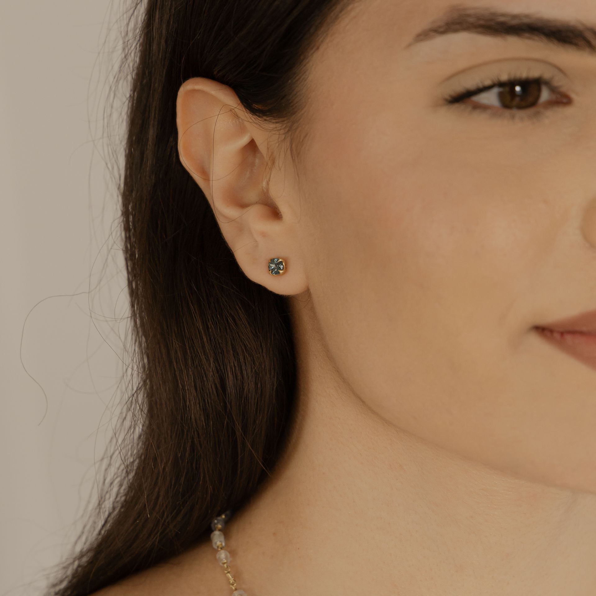 Green Sapphire Rosebud Studs
