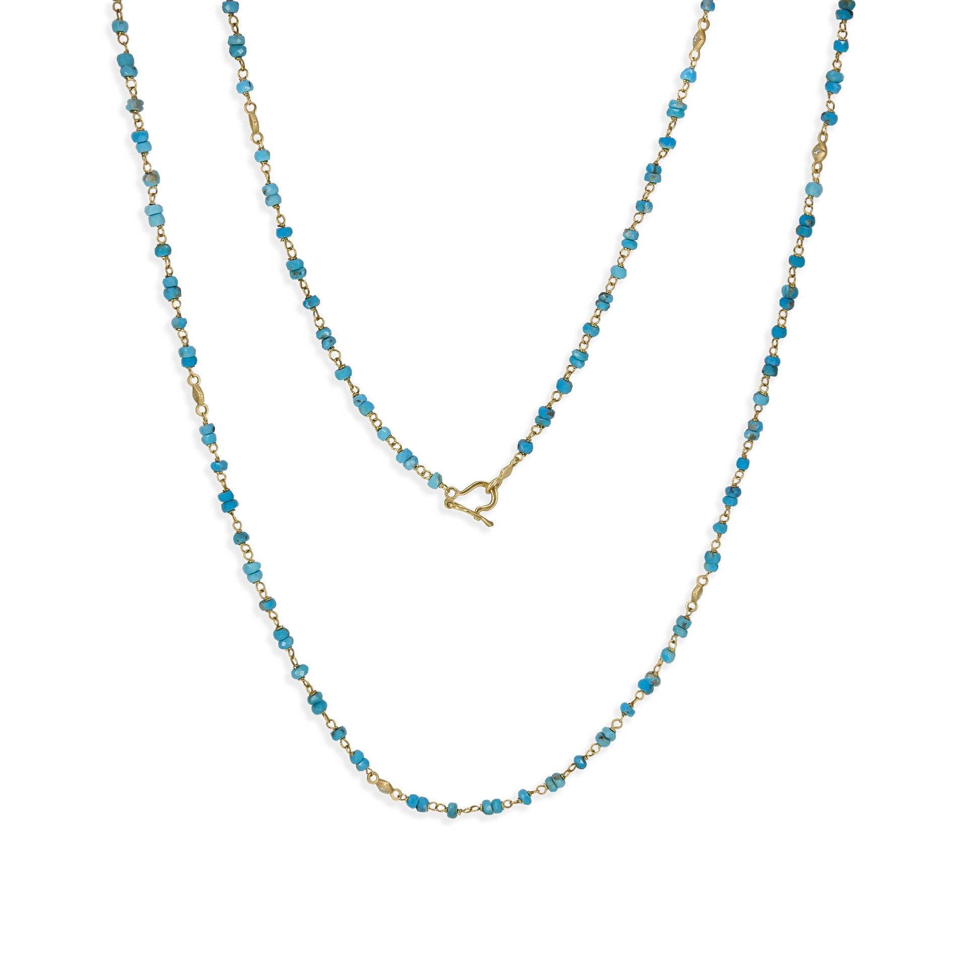 Turquoise Beaded Necklace - 30 Inches