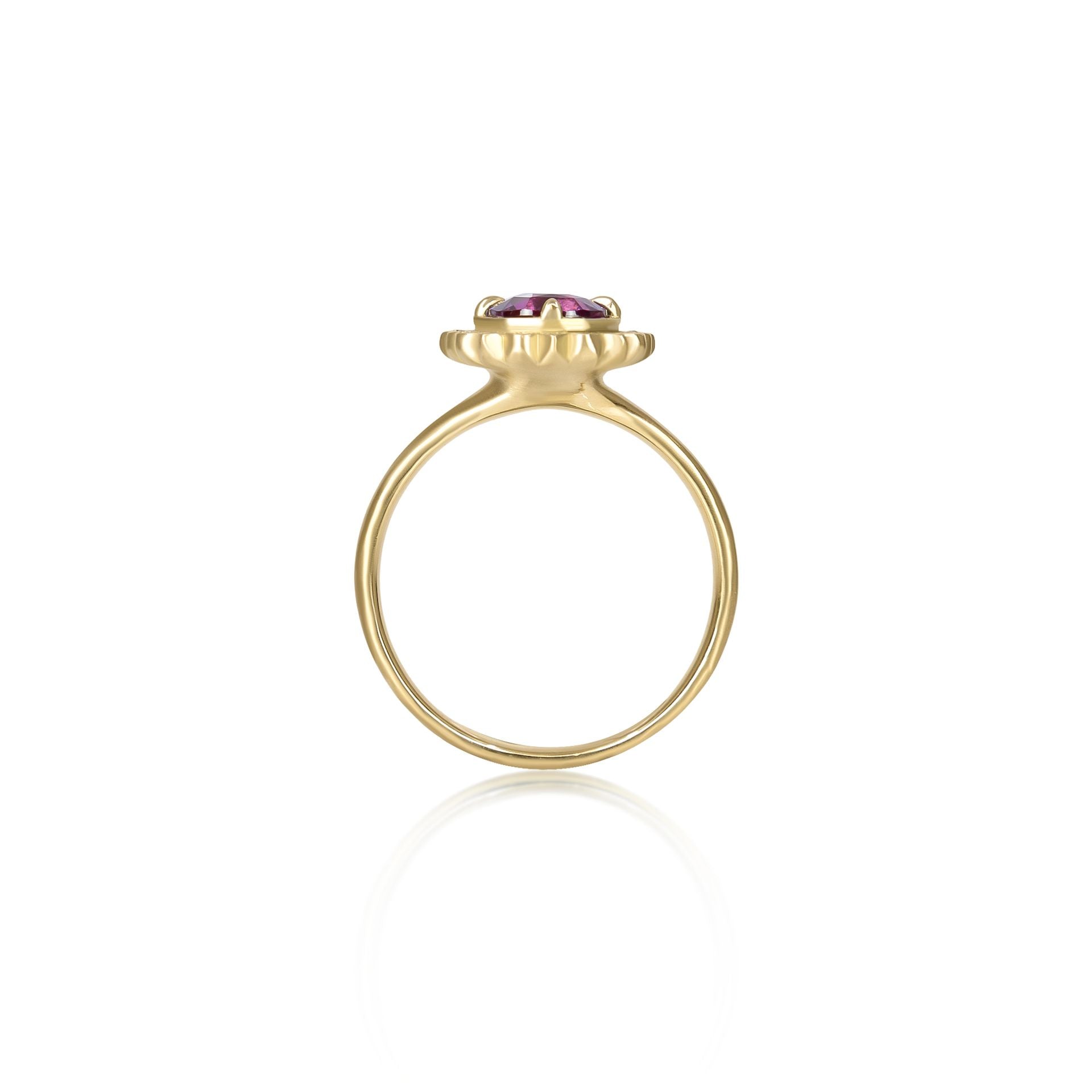 Pink Sapphire Cushion Flame Ring - 2.17ct