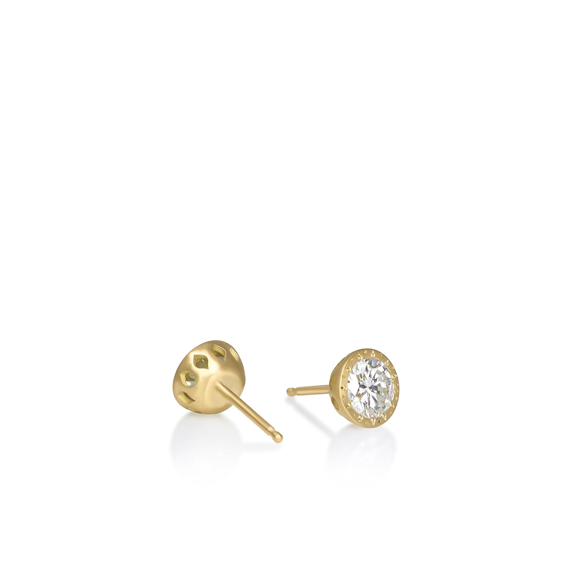 Etched Bezel Diamond Studs