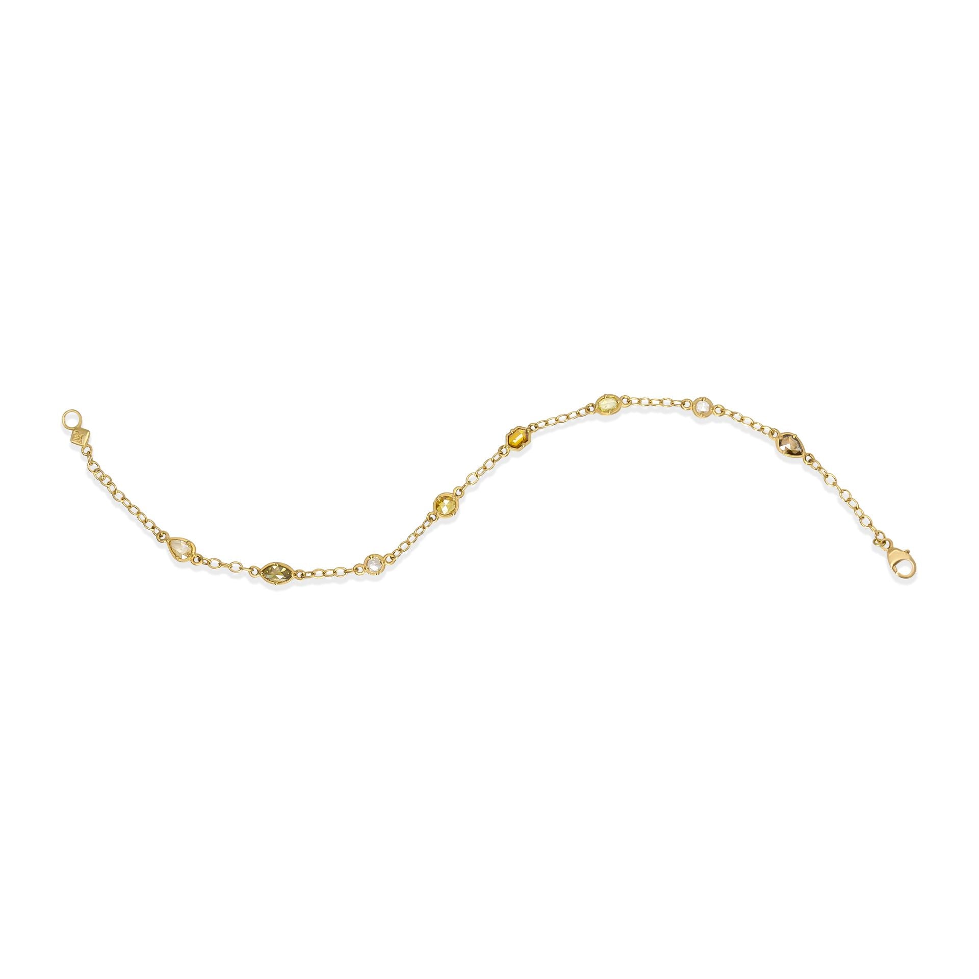Rose Cut Champagne Diamond Bracelet