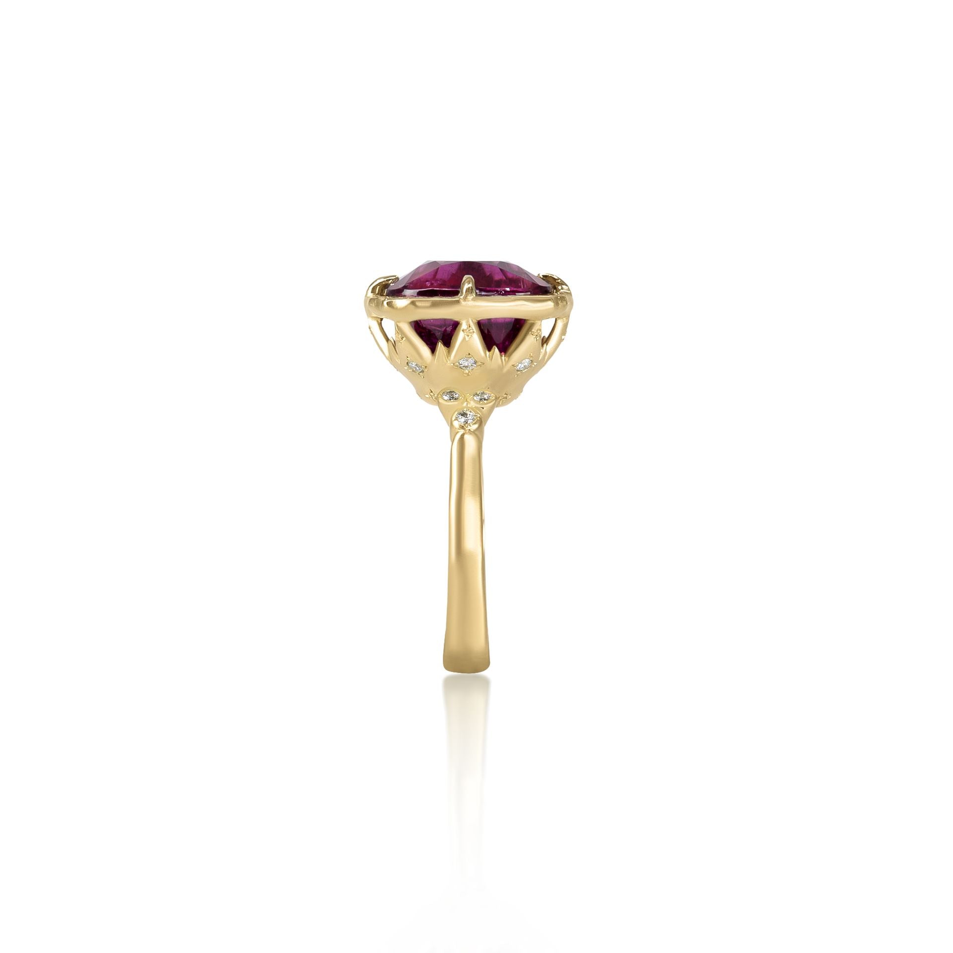 Rubellite Cushion Ring