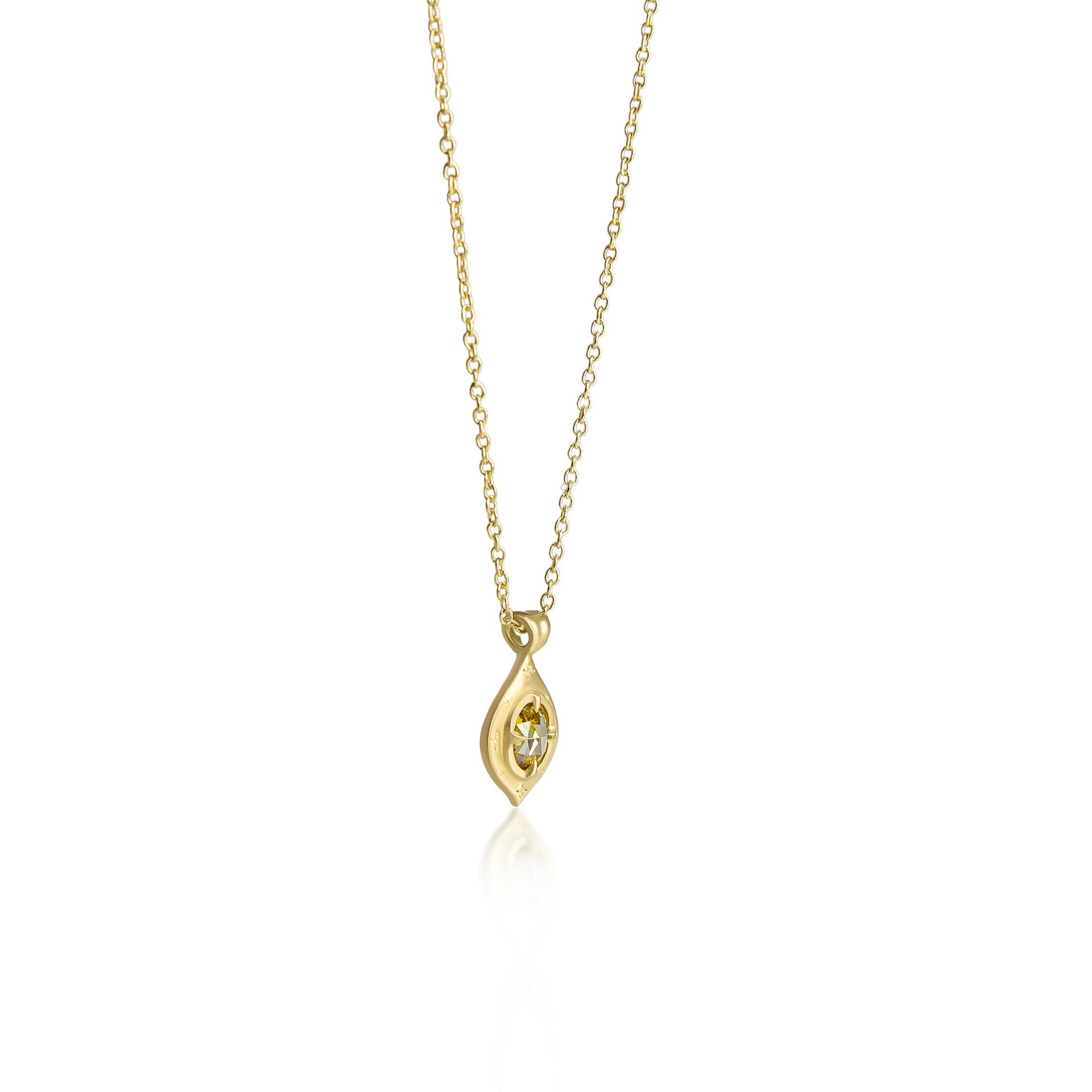Oval Yellow Diamond Drops of Happiness Pendant - 0.18ct