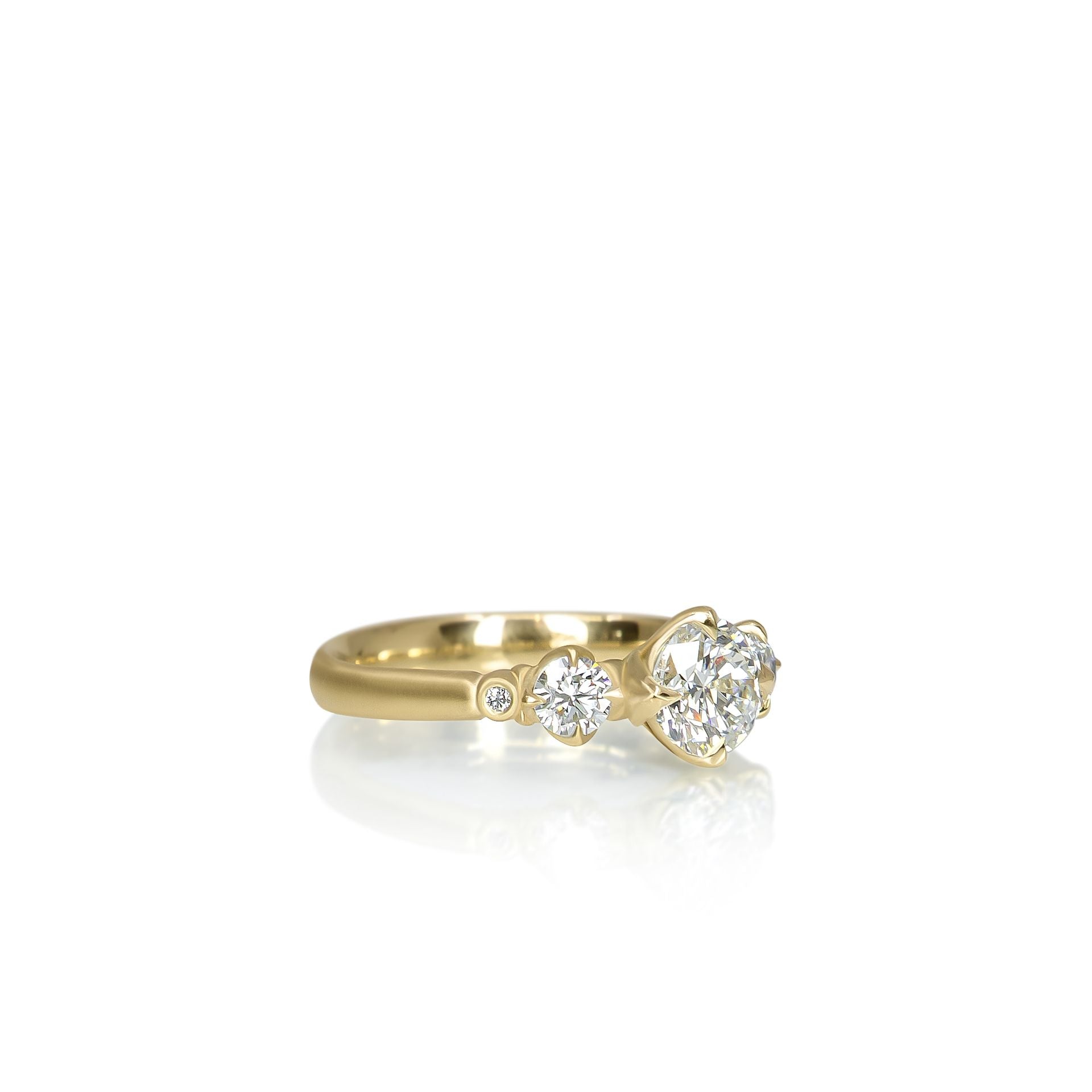 Round Rambling Rose Ring - 0.80ct center