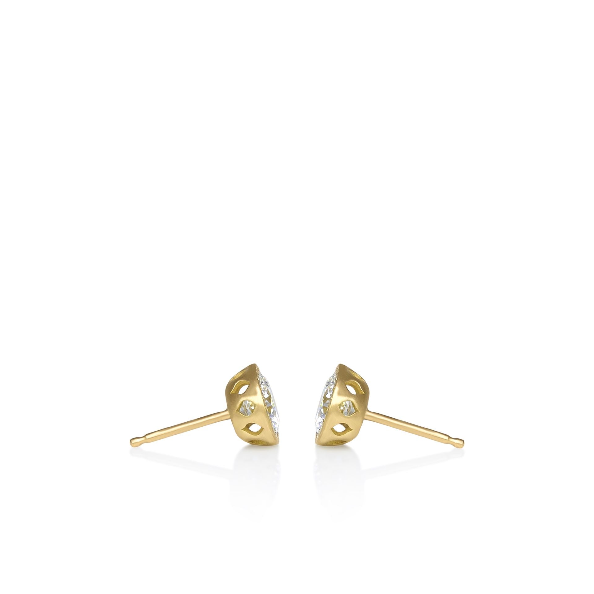 Etched Bezel Diamond Studs
