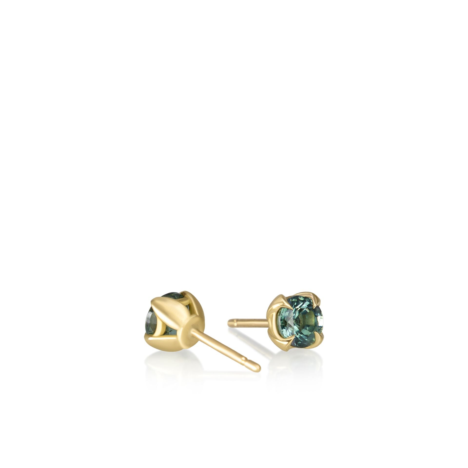 Green Sapphire Rosebud Studs