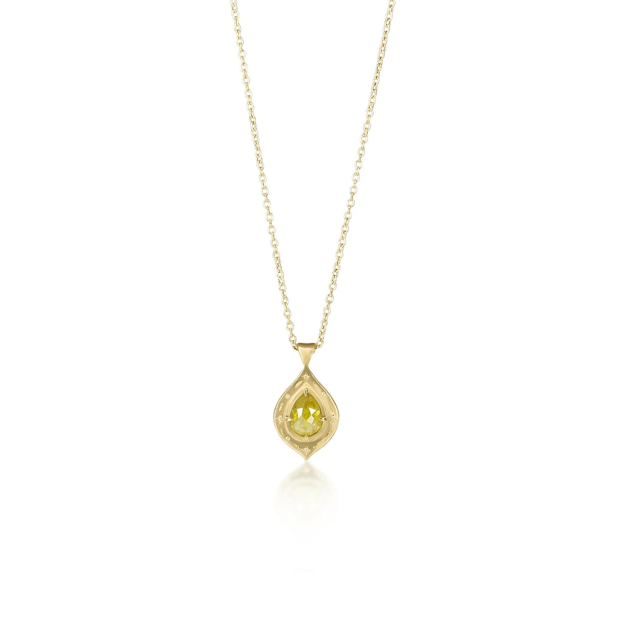 Pear Yellow Diamond Drops of Happiness Pendant - 0.41ct