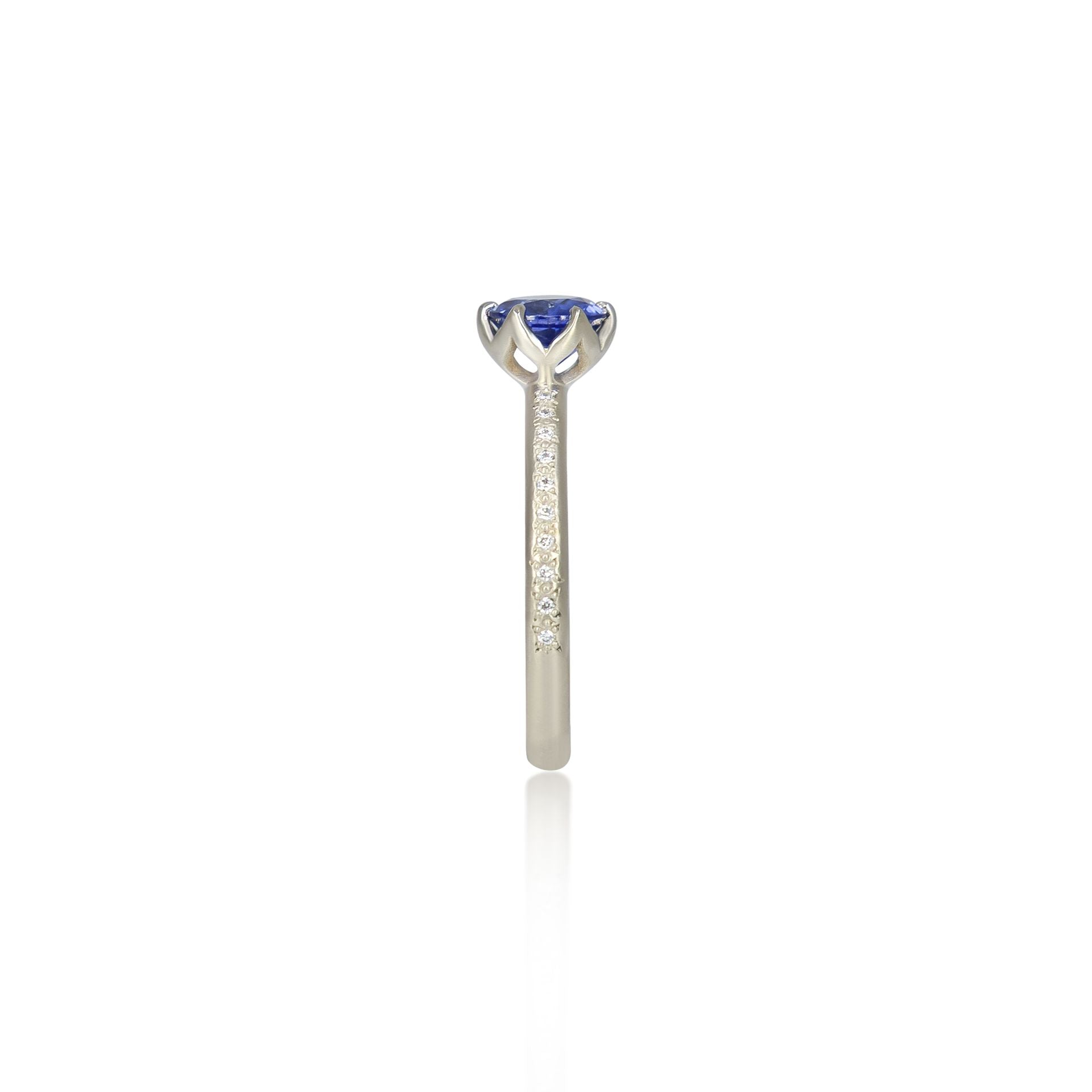 Round Sapphire Honeycomb Ring - 0.98ct