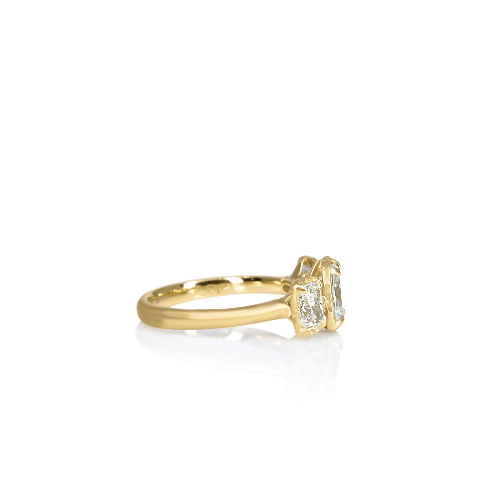 Three Stone Lotus Ring - 1.00ct center