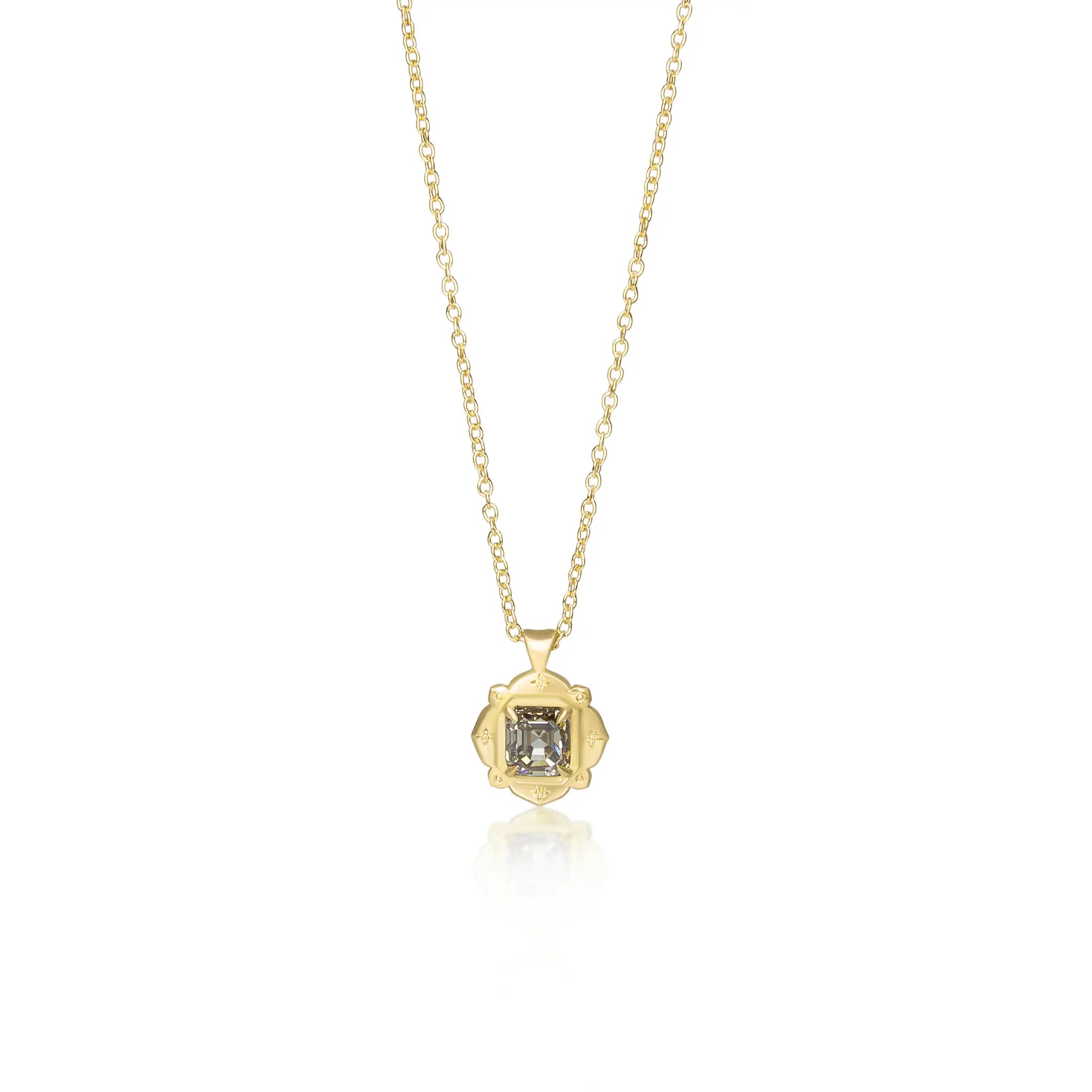 Asscher Champagne Diamond Drops of Happiness Pendant - 0.52 ct