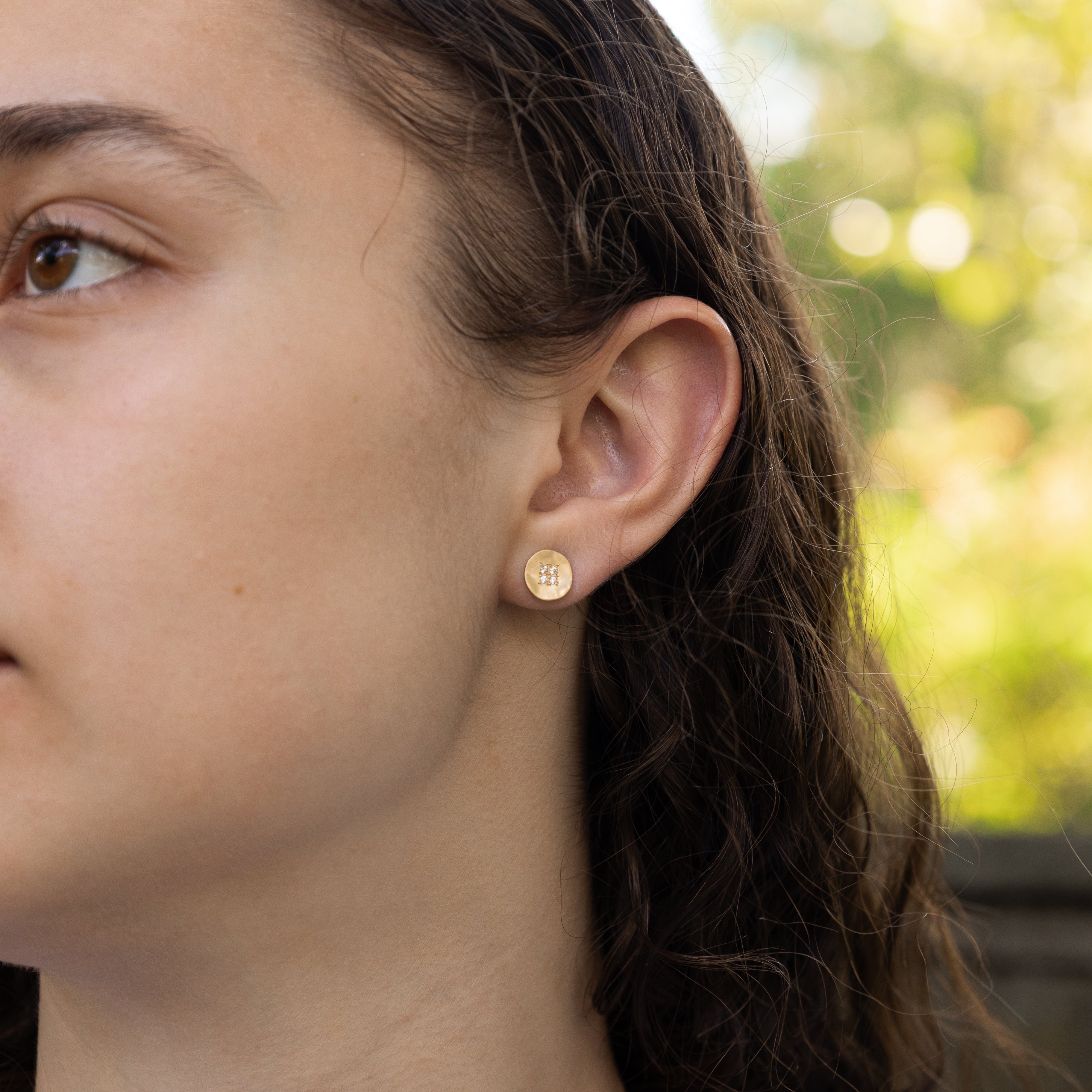 Gold Four Star Wave Studs