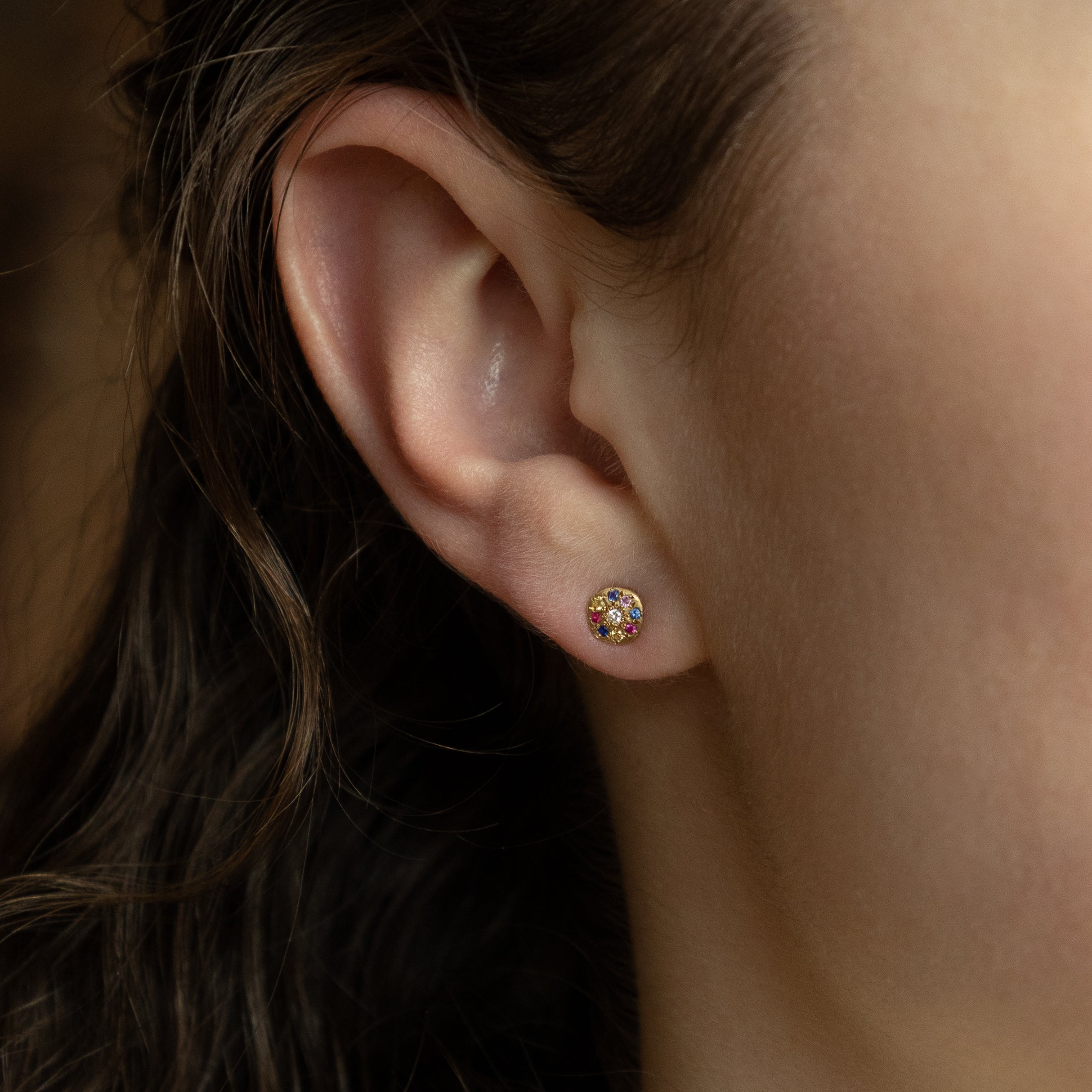 Multi-Sapphire Floret Studs