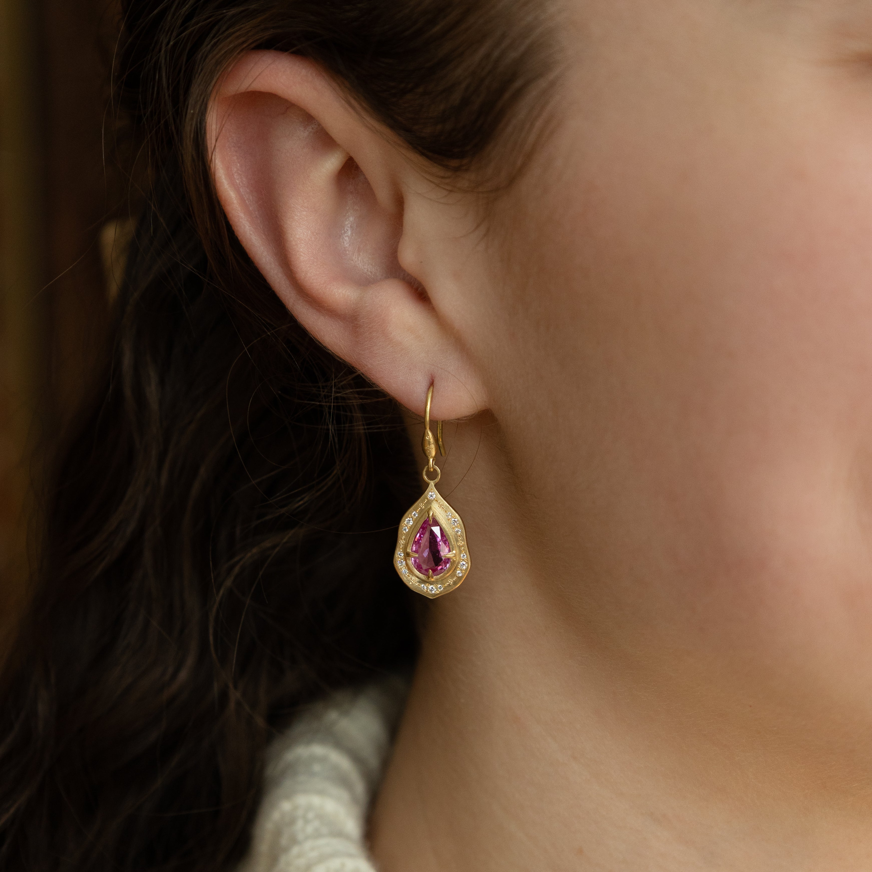 Pink Sapphire Cloud Earrings