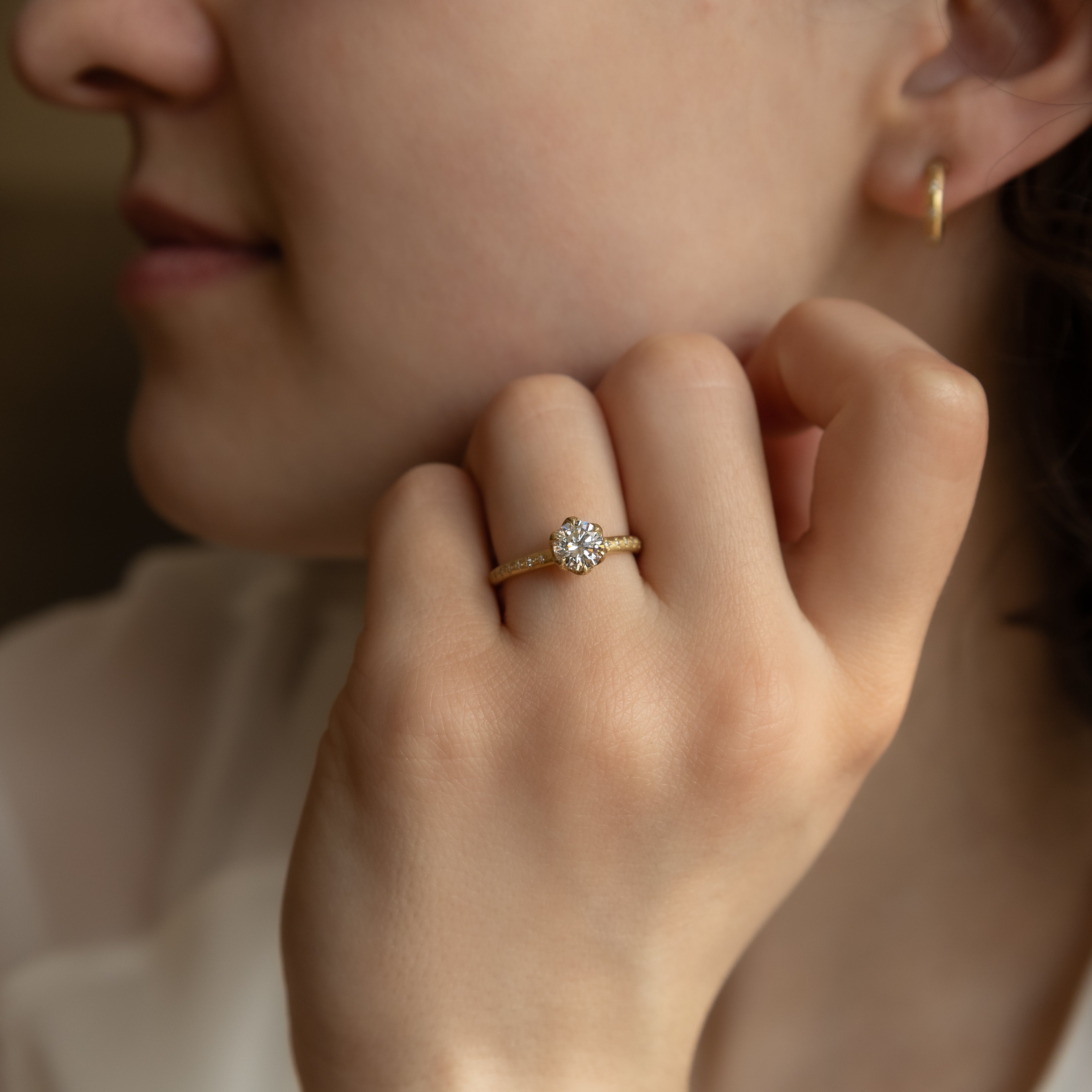 Round Honeycomb Ring - .90ct