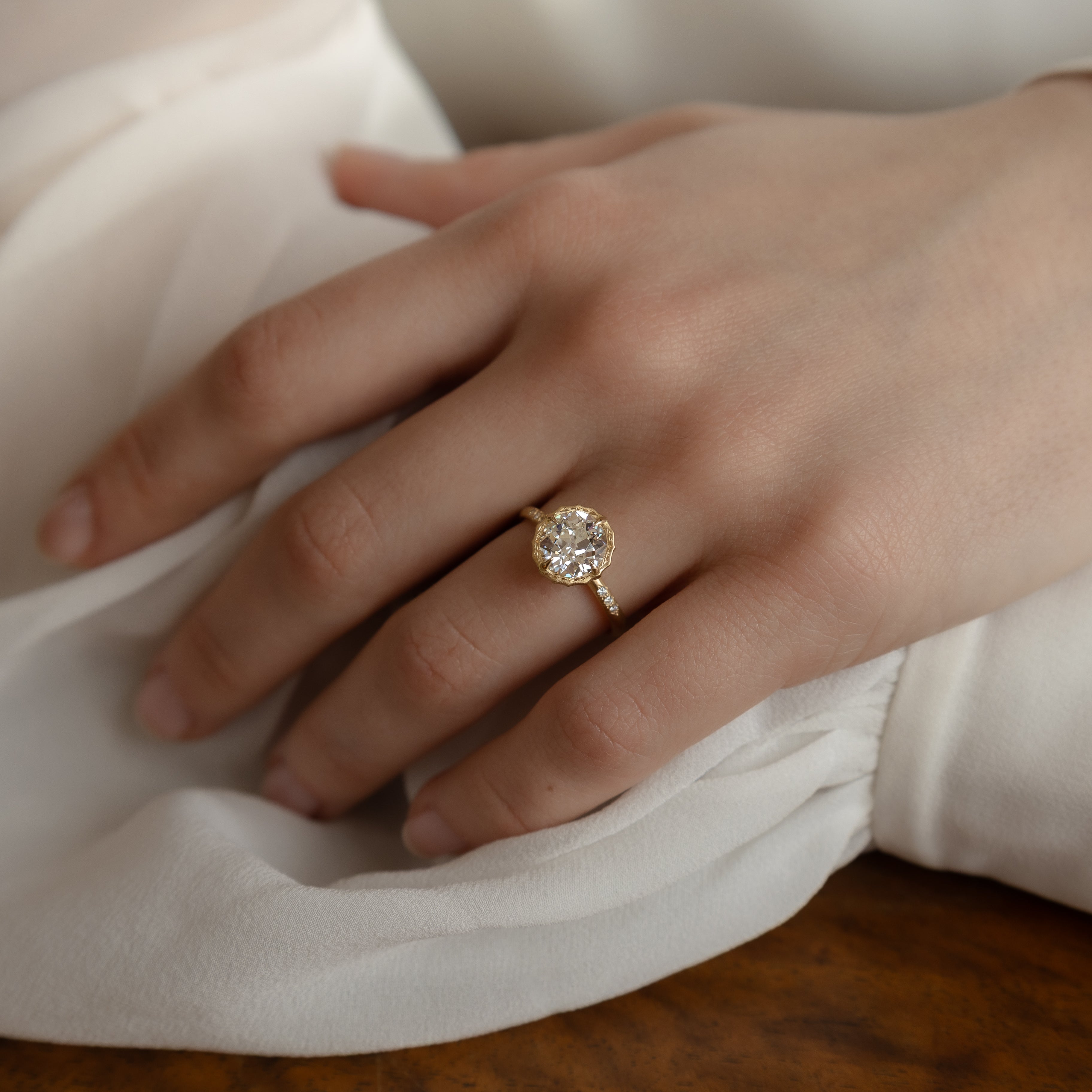 Old European Cut Lotus Ring - 2.08ct