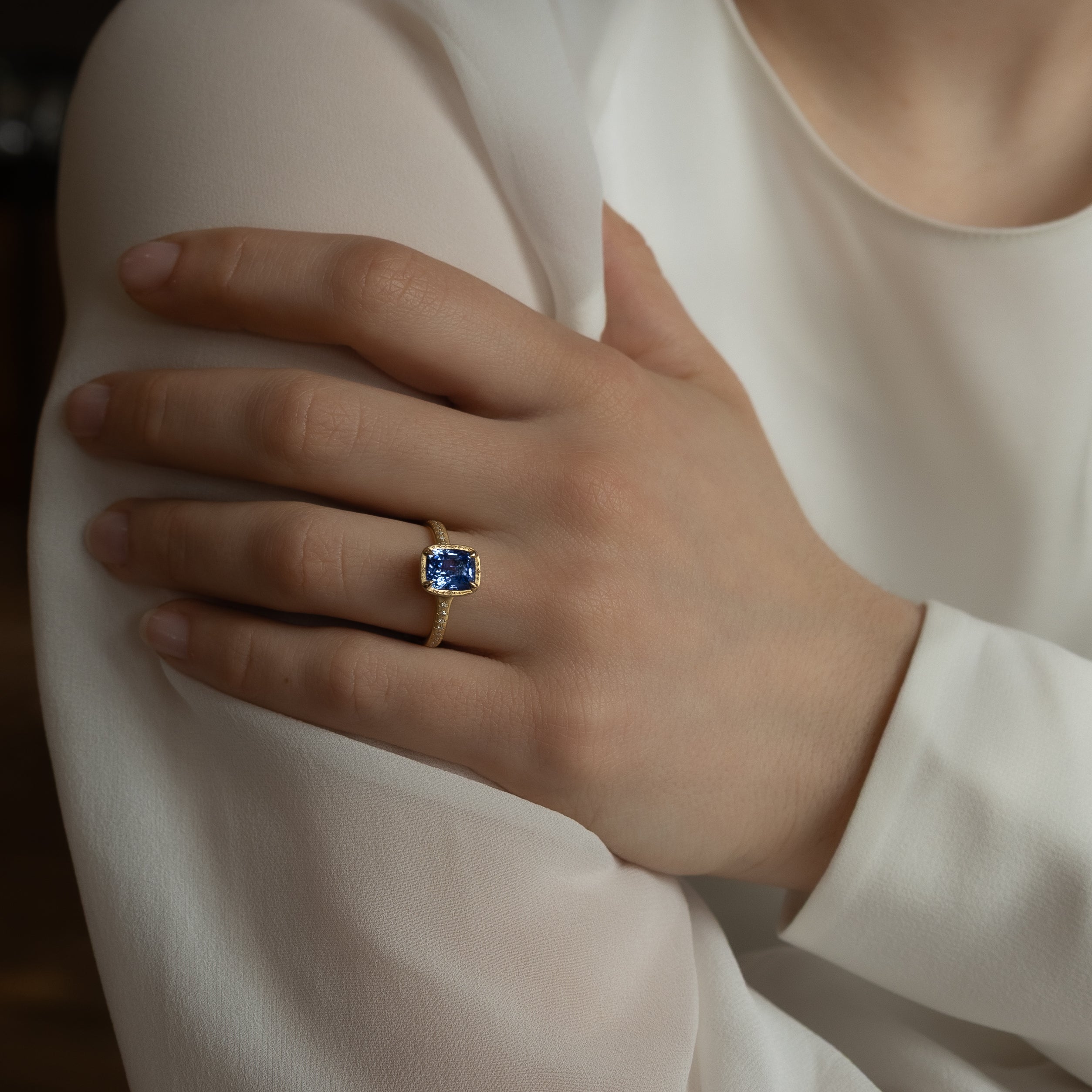 Cushion Sapphire Polaris Ring - 2.21ct