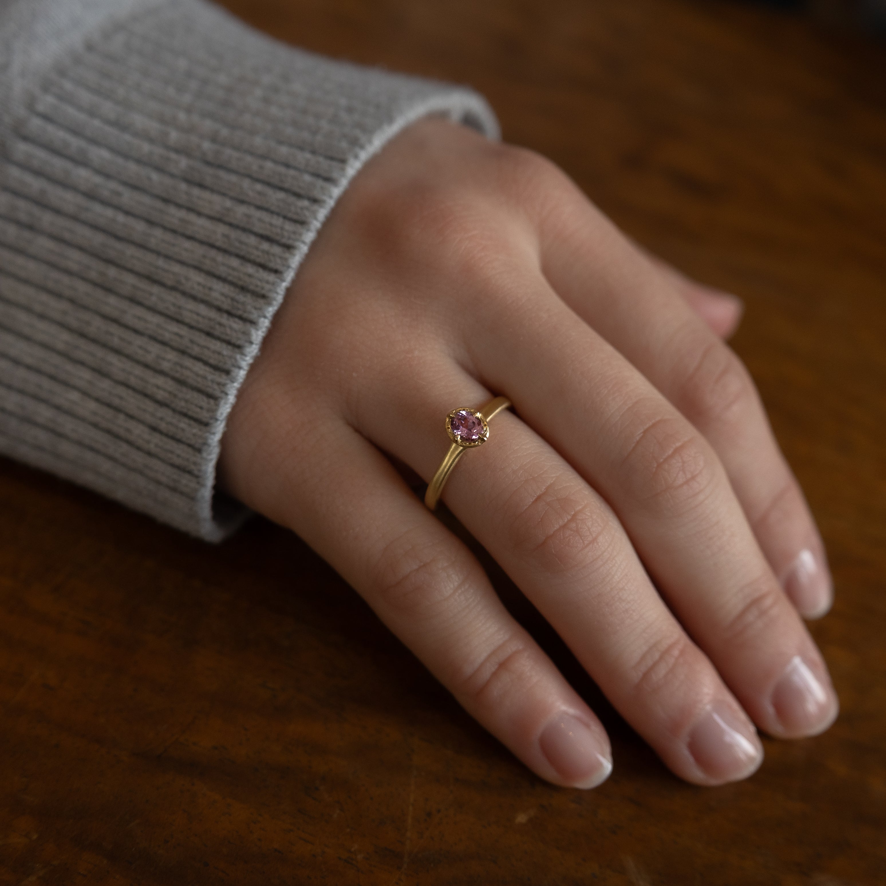 Purple Spinel Stackable Ring