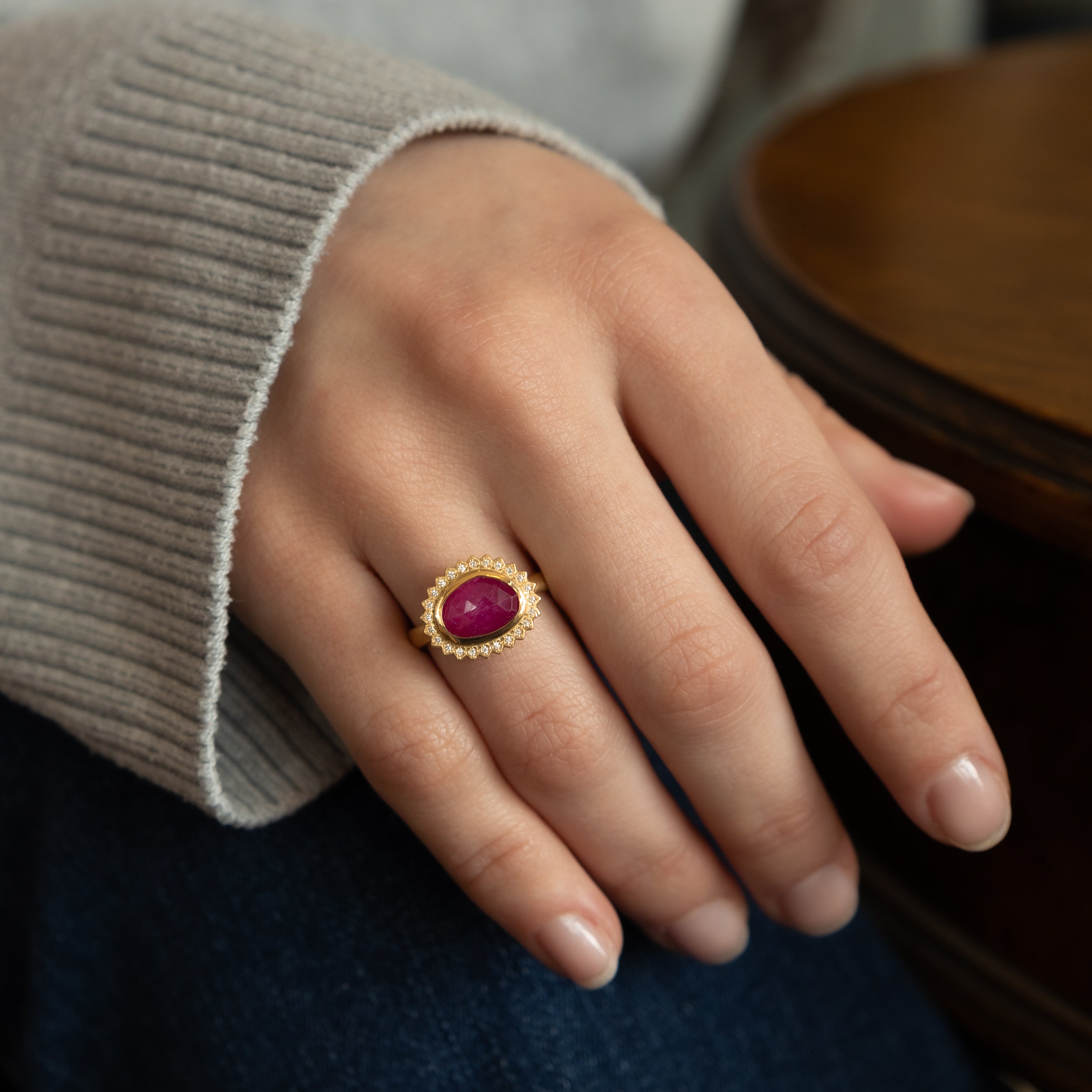 Ruby Organic Flame Ring