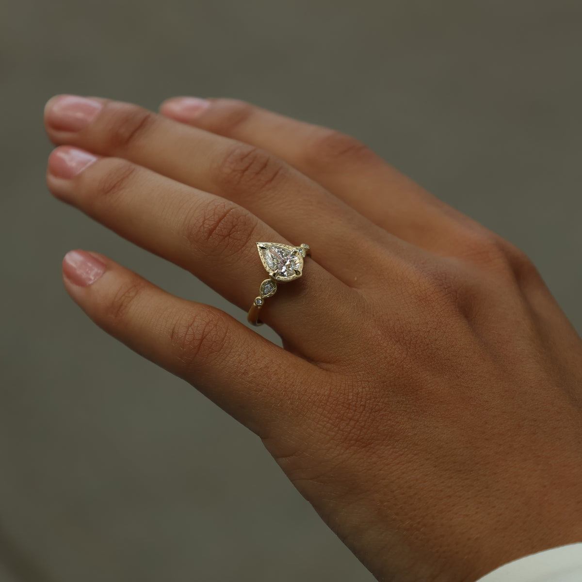 Pear Summer Lotus Ring - 1.01ct