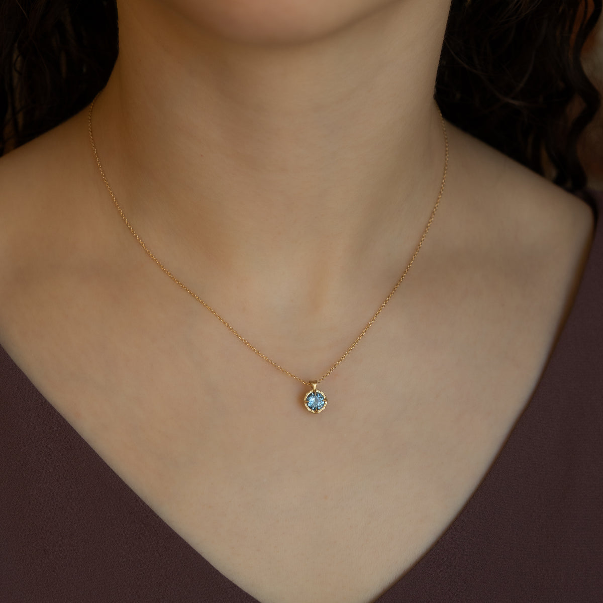 Montana Sapphire Lotus Pendant