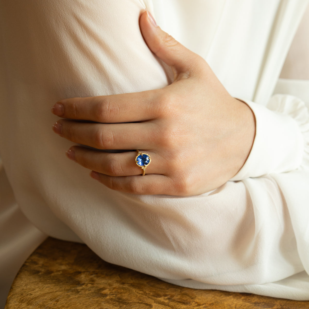 Oval Sapphire Luna Ring - 3.53ct
