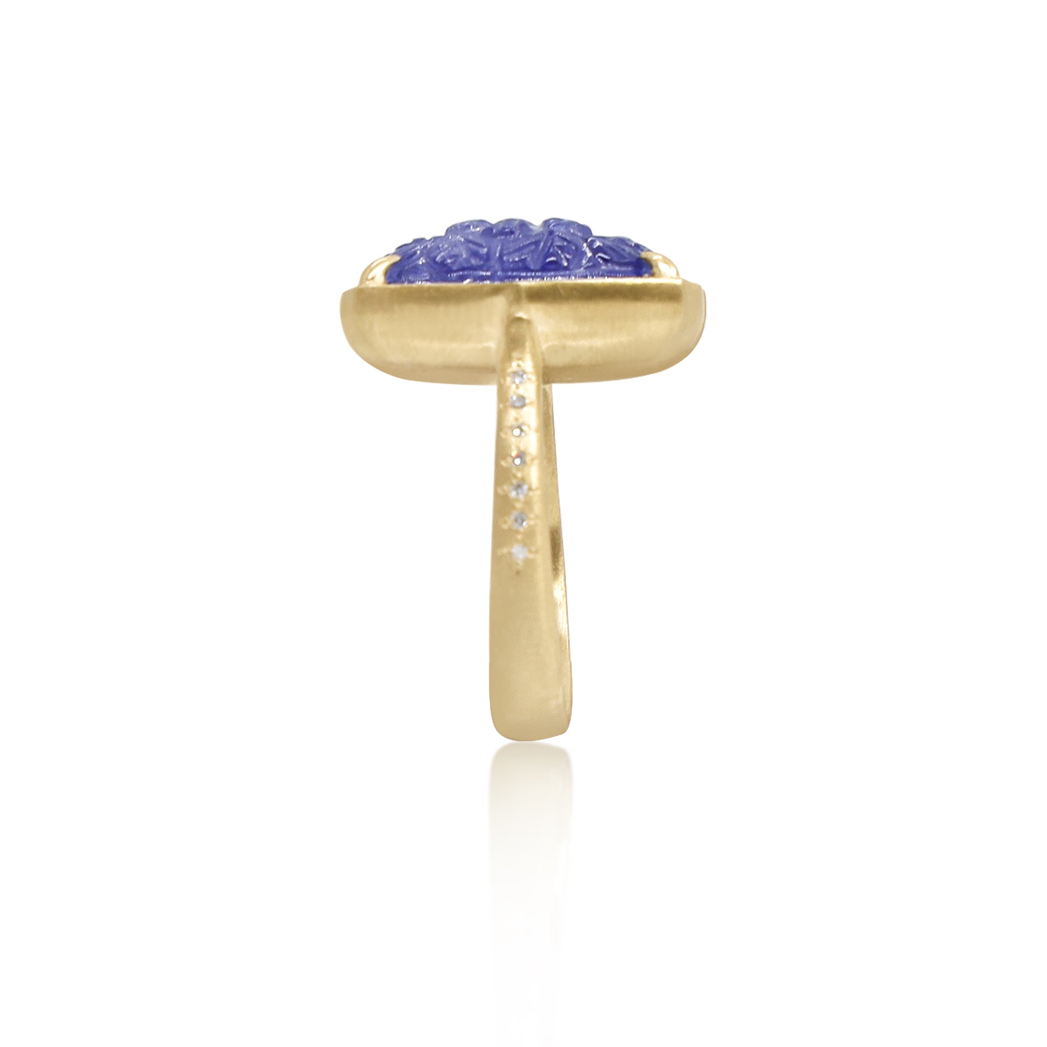 Carved Floral Tanzanite Ring