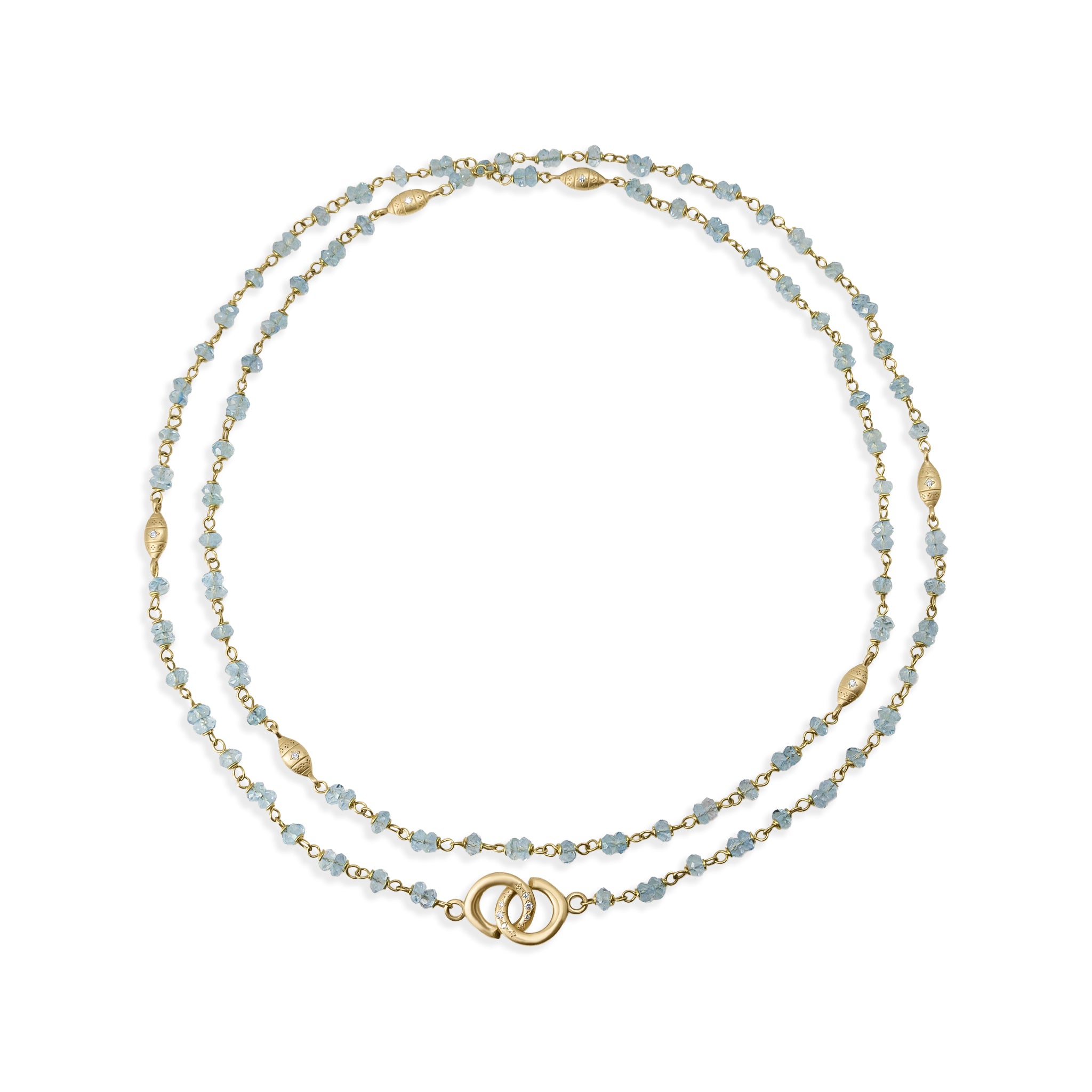 Aquamarine Beaded Necklace - 29.5 Inches