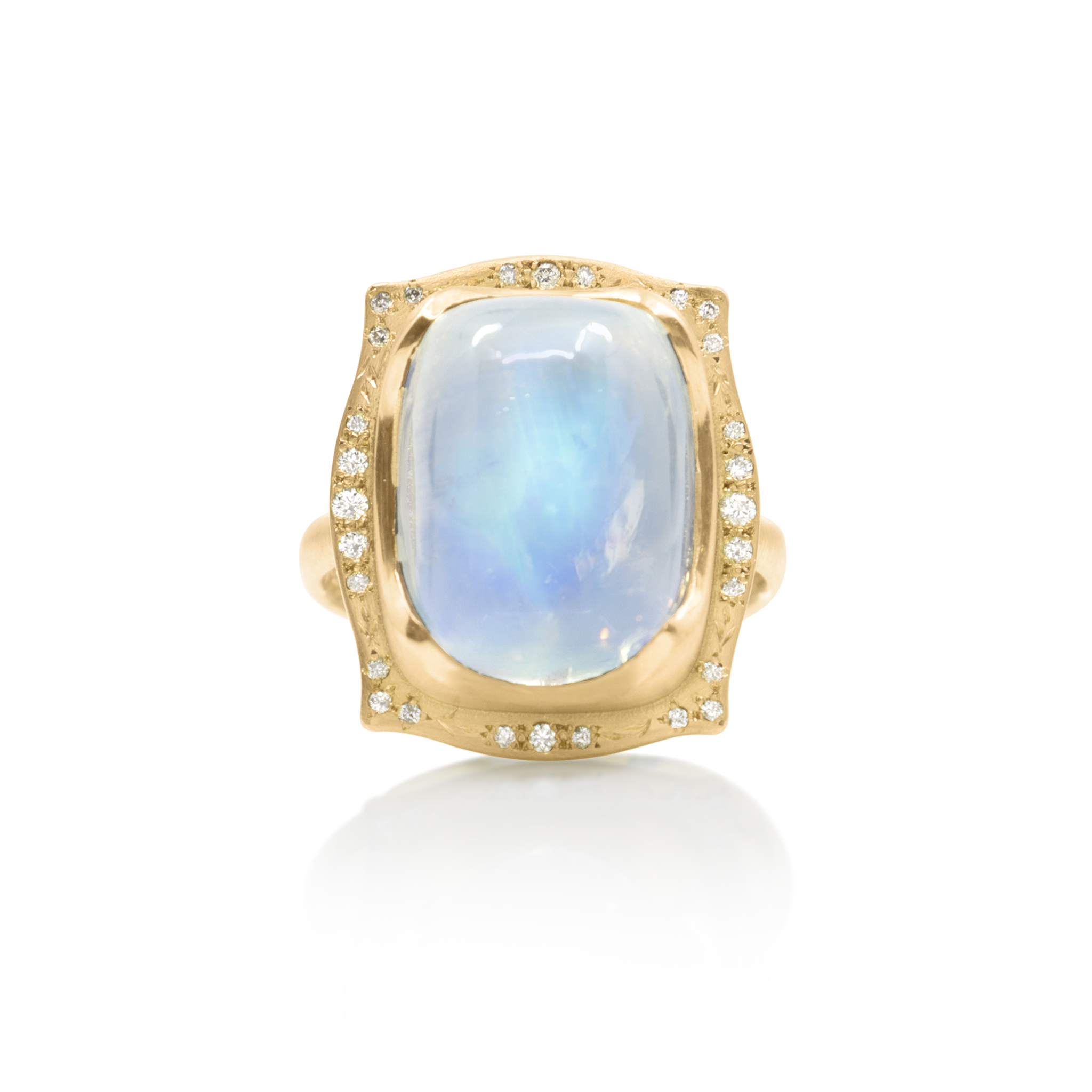 Wavy Cushion Moonstone Ring
