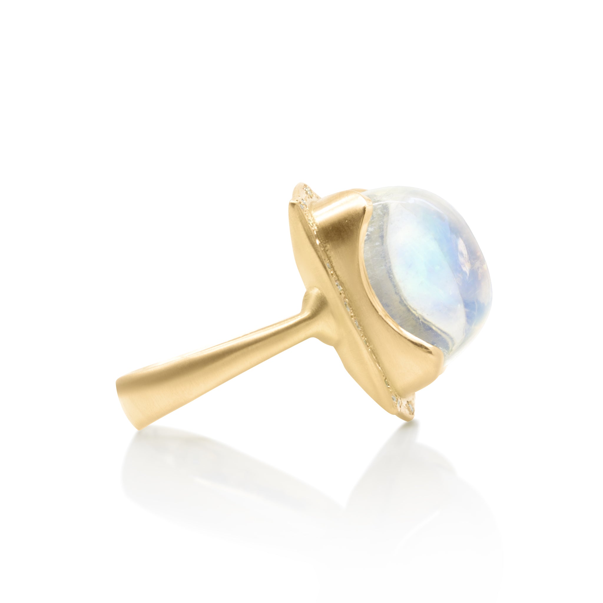 Wavy Cushion Moonstone Ring