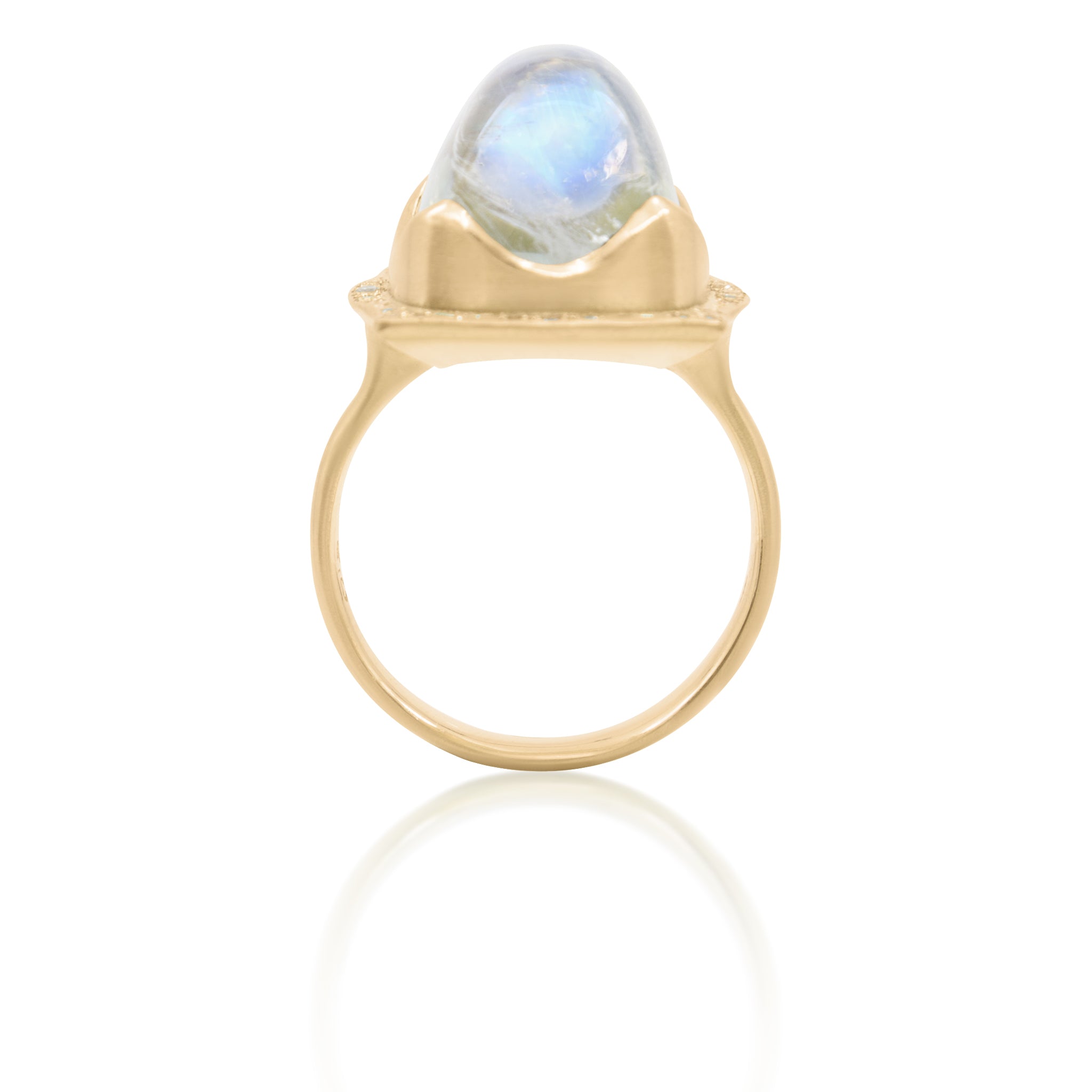 Wavy Cushion Moonstone Ring