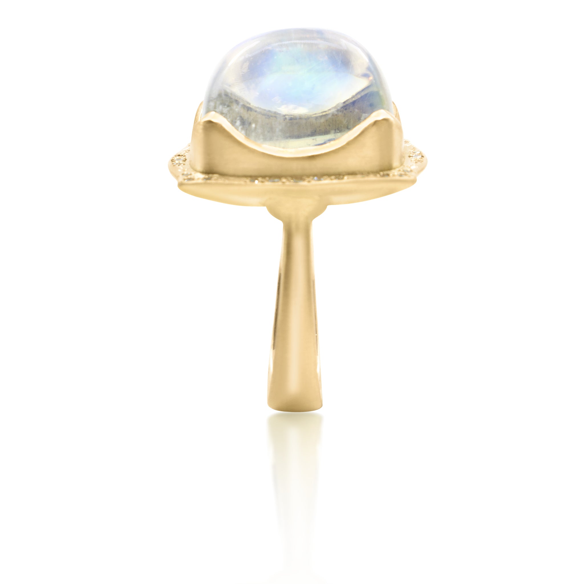 Wavy Cushion Moonstone Ring