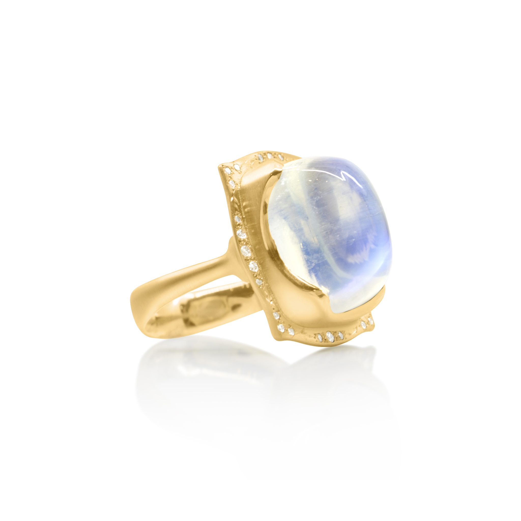 Wavy Cushion Moonstone Ring