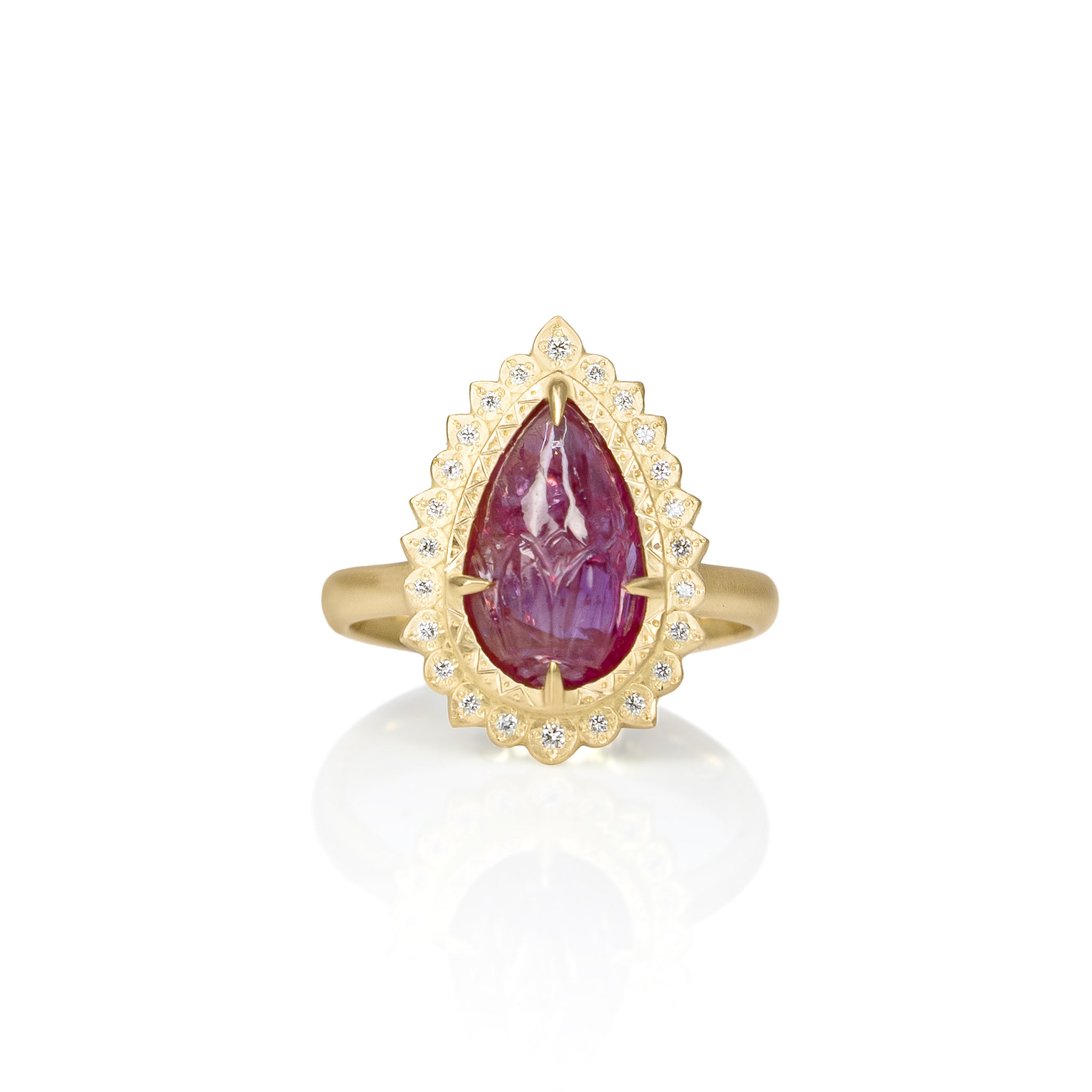Carved Ruby Ring