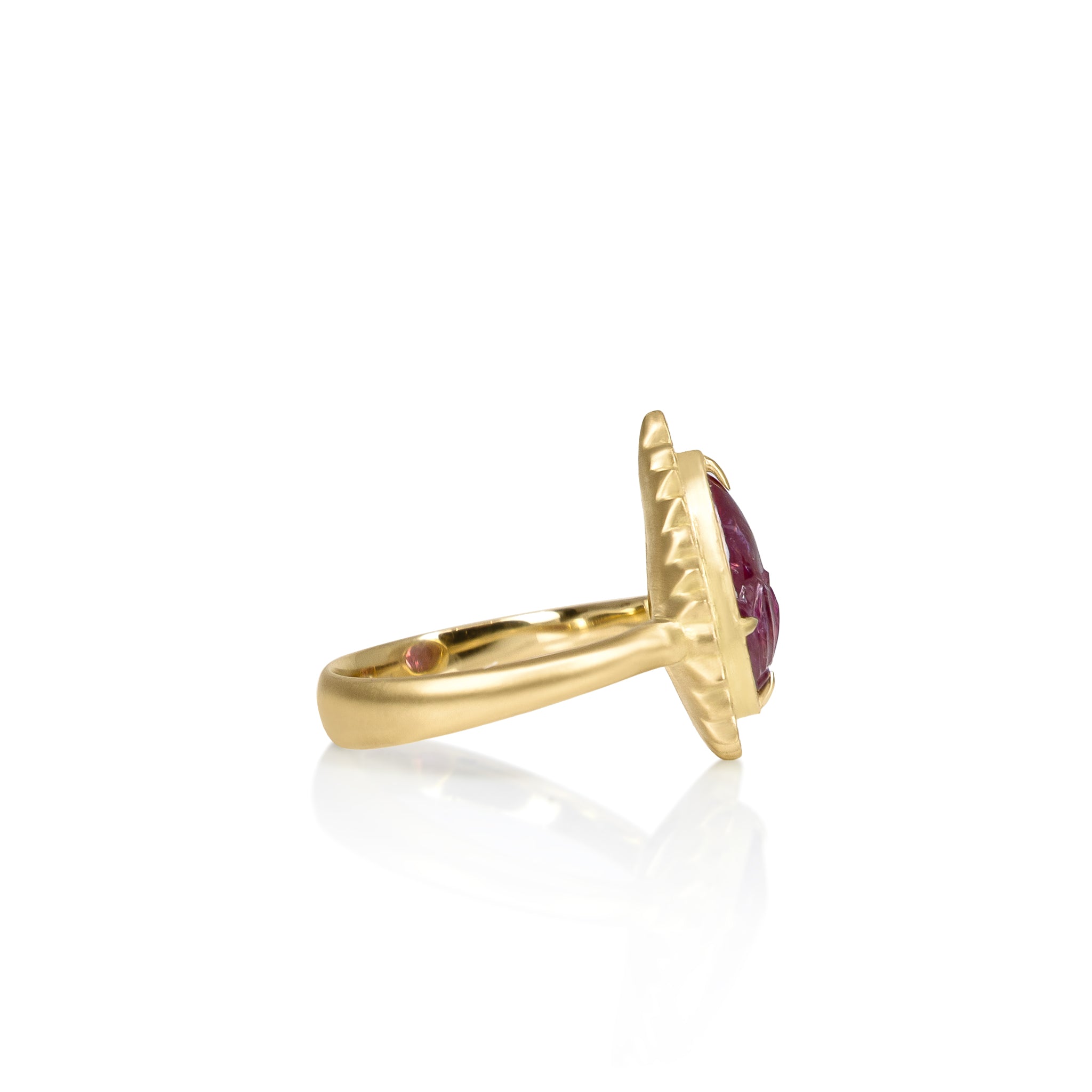 Carved Ruby Ring