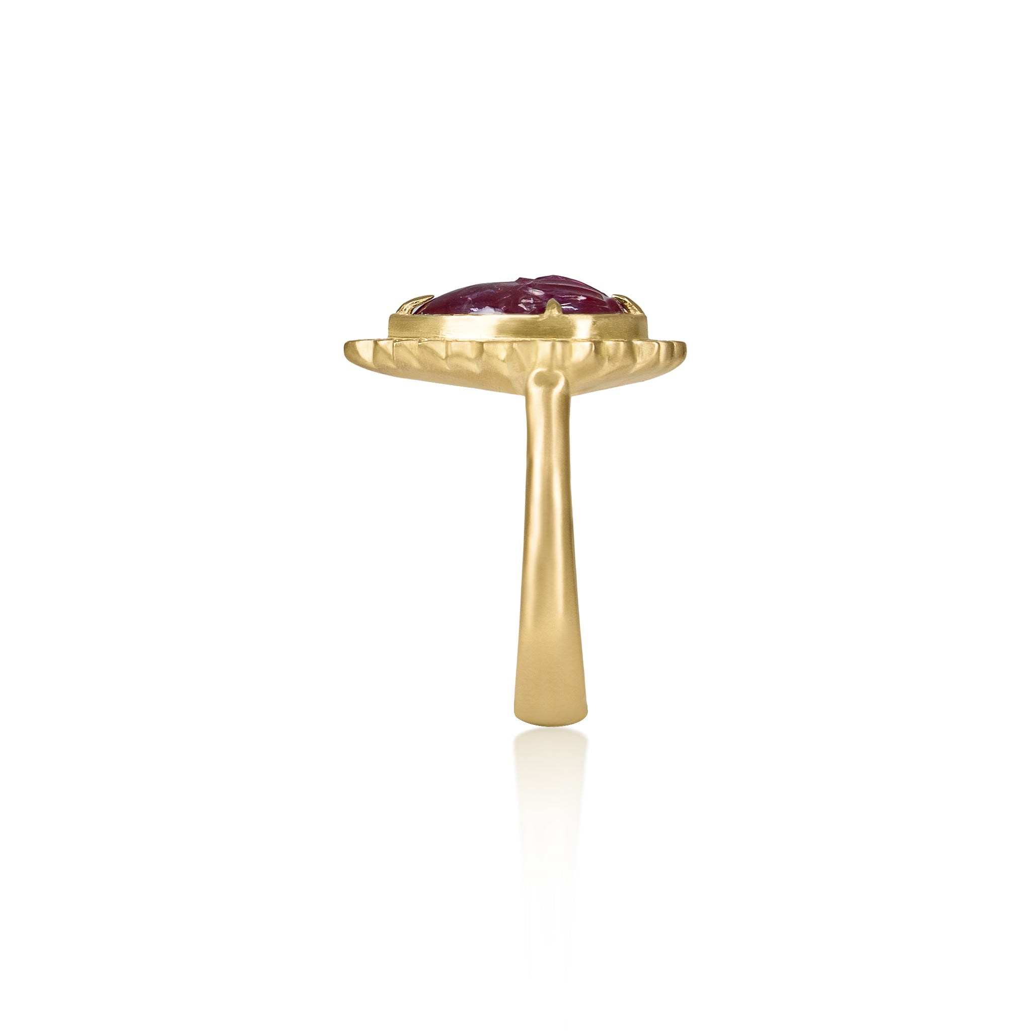 Carved Ruby Ring