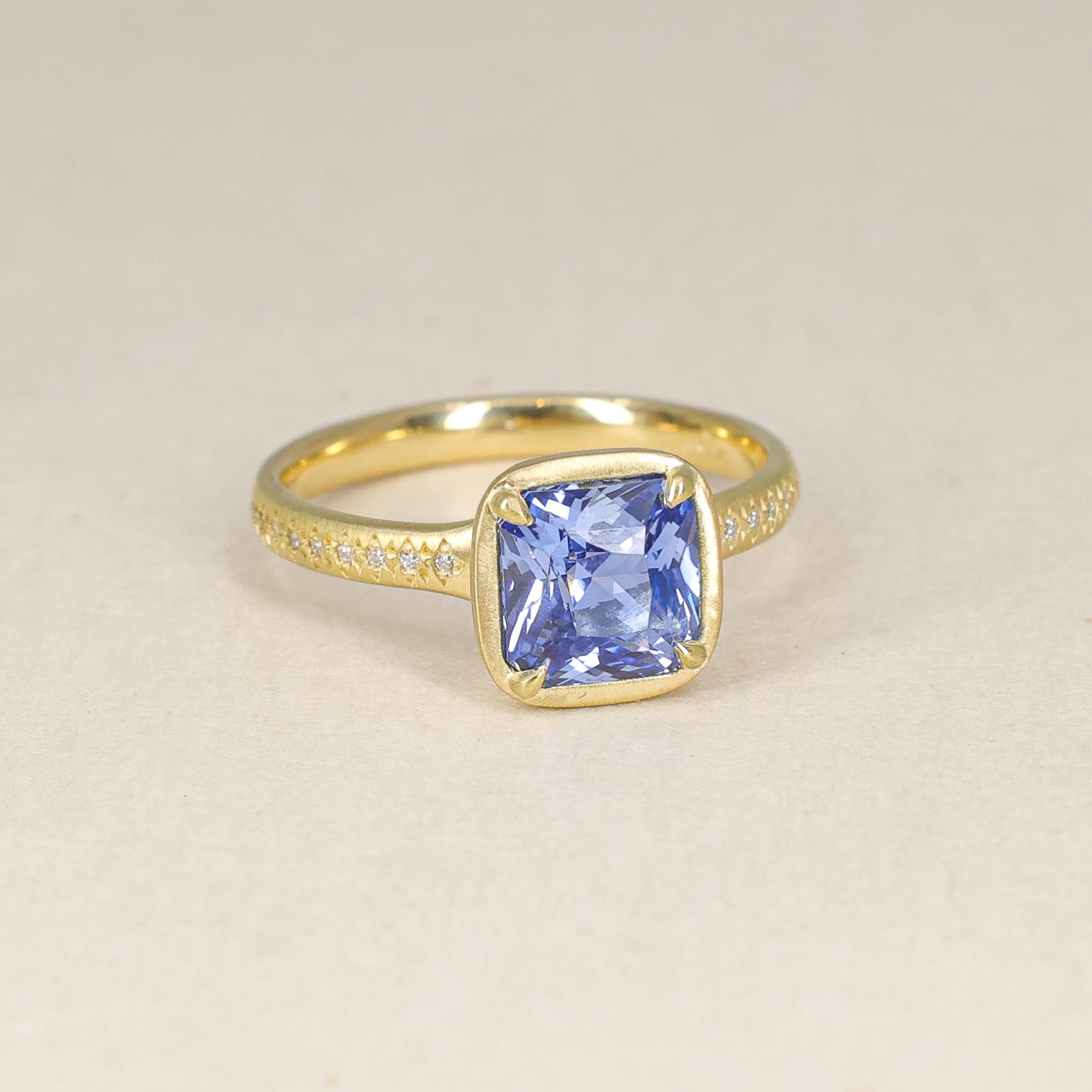 Cushion Sapphire Polaris Ring