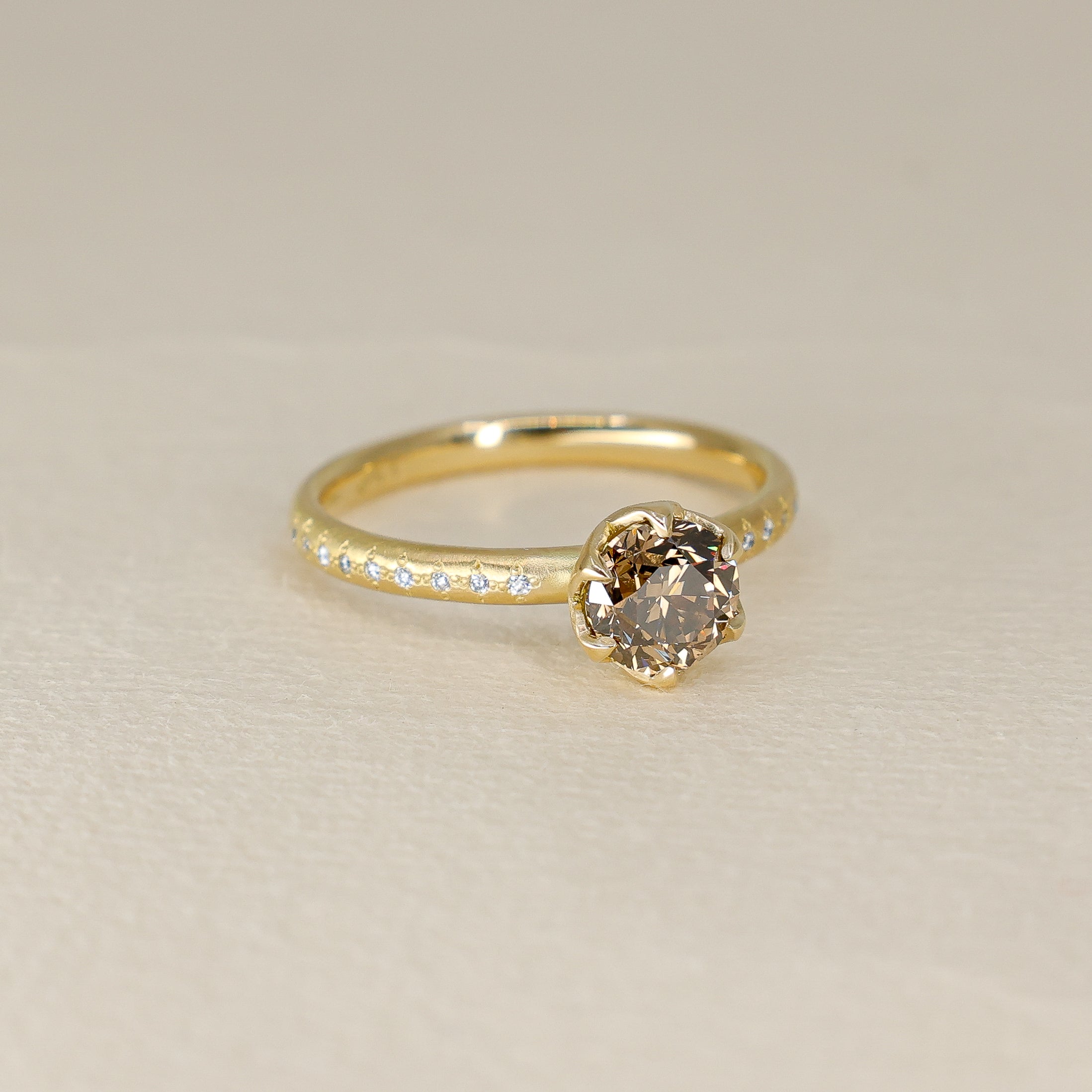 Chocolate Diamond Honeycomb Ring