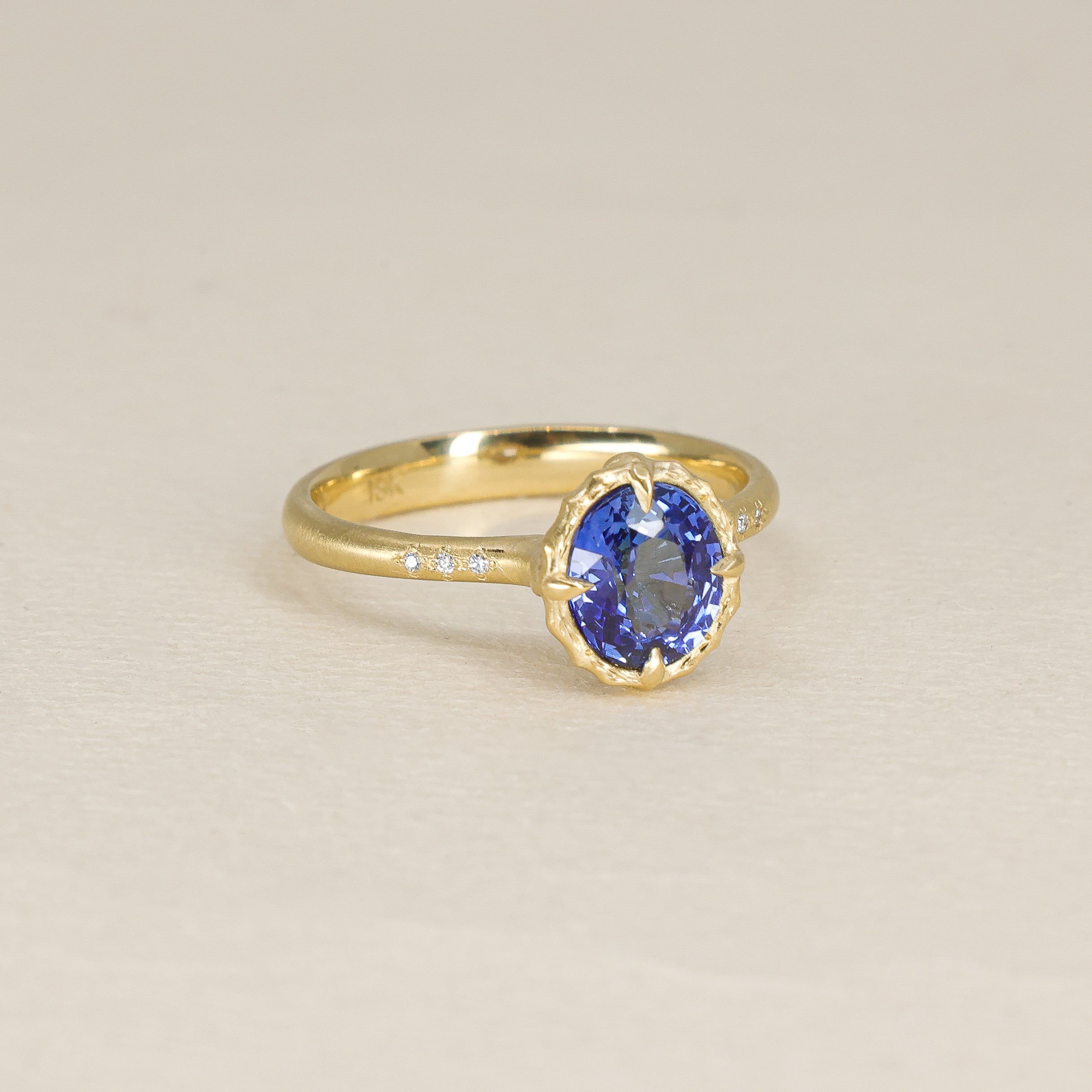 Oval Sapphire Lotus Ring