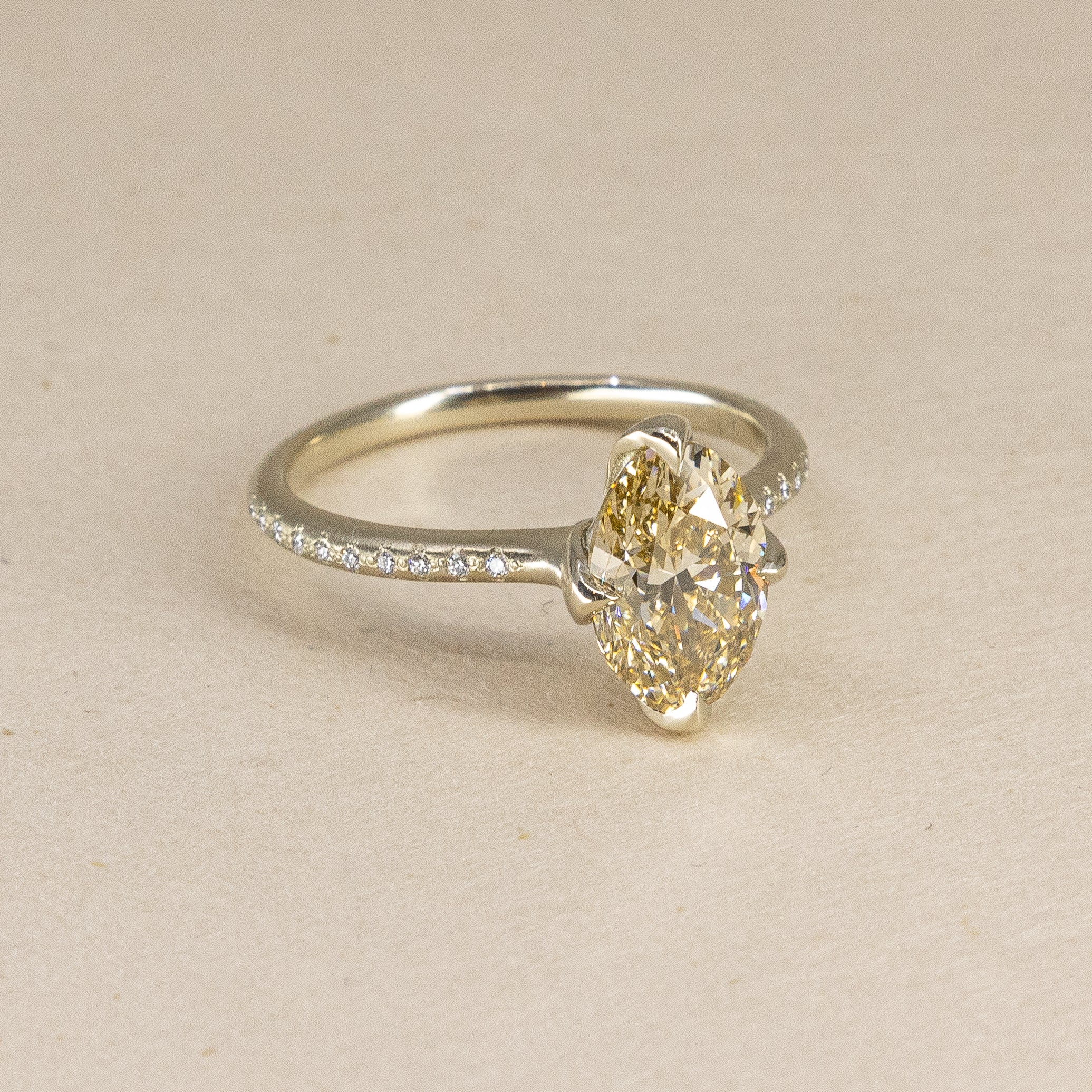 Rosehip Fancy Oval Diamond Ring