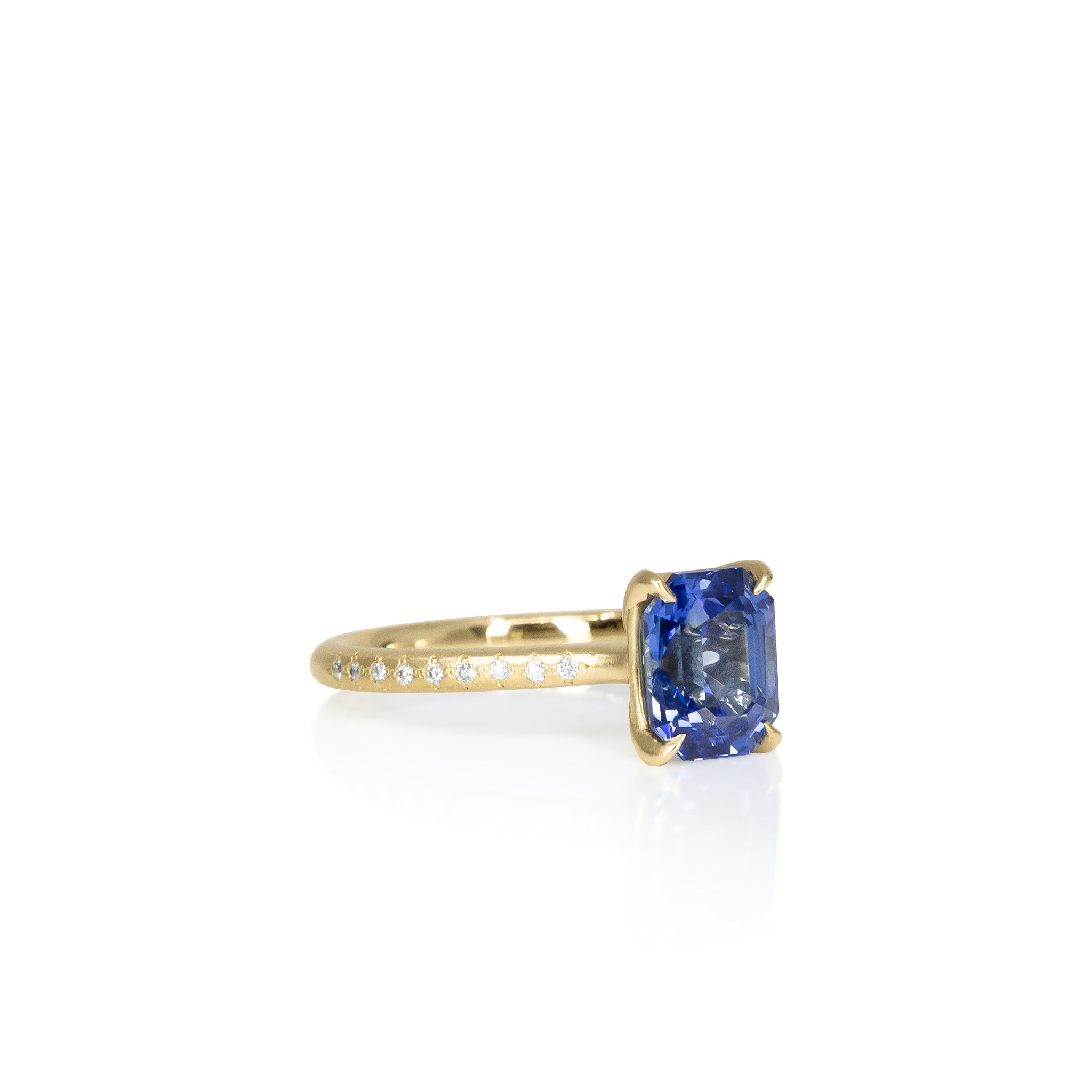 Step Cut Sapphire Rosehip Ring