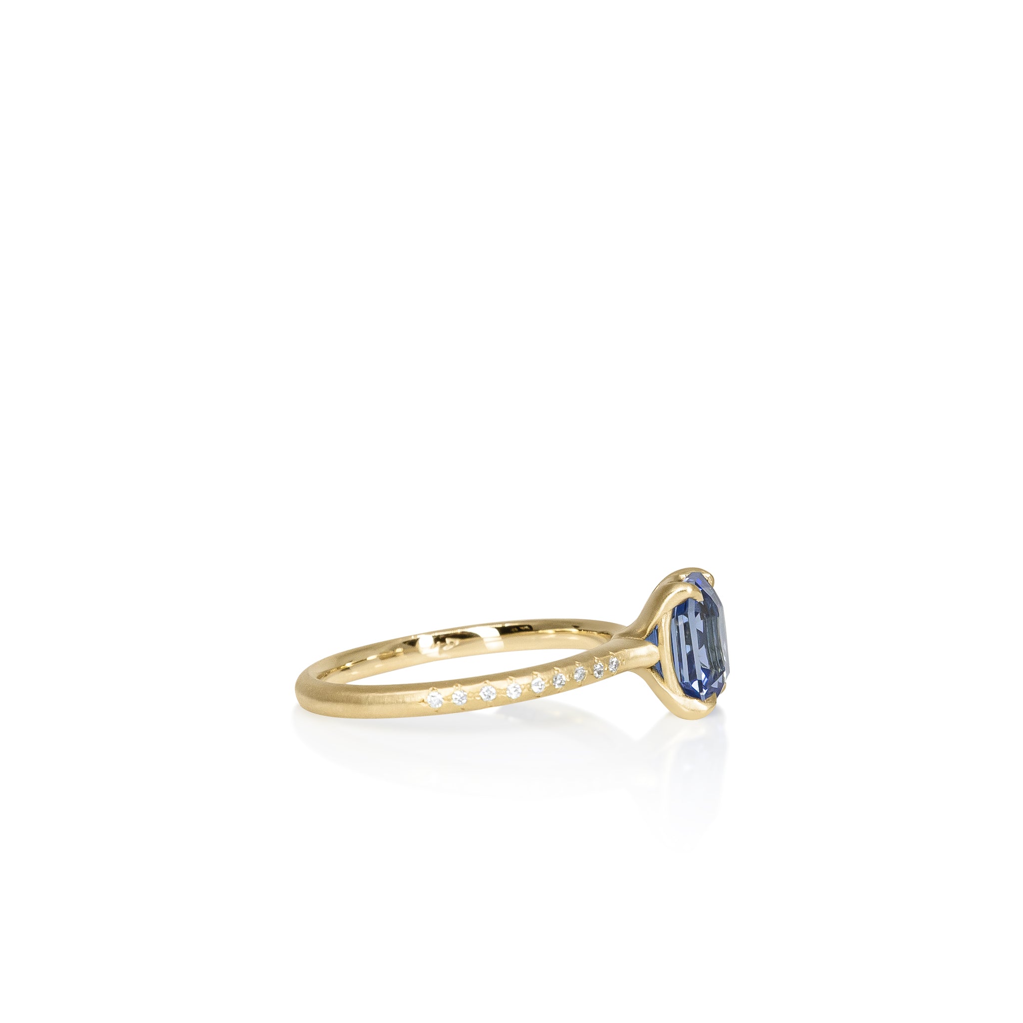 Step Cut Sapphire Rosehip Ring