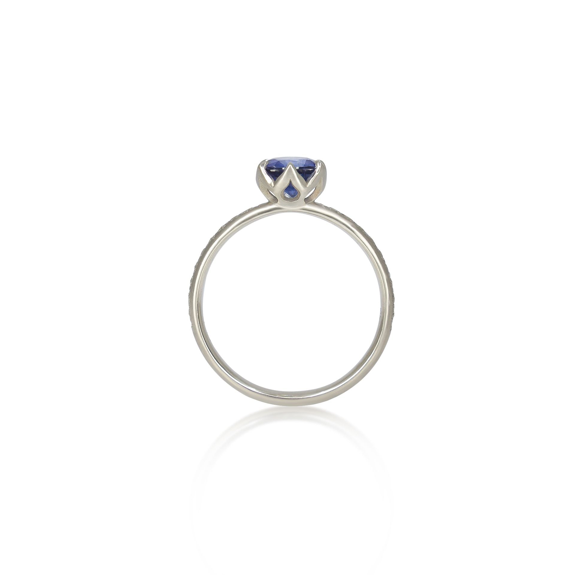 Round Sapphire Honeycomb Ring - 0.98ct