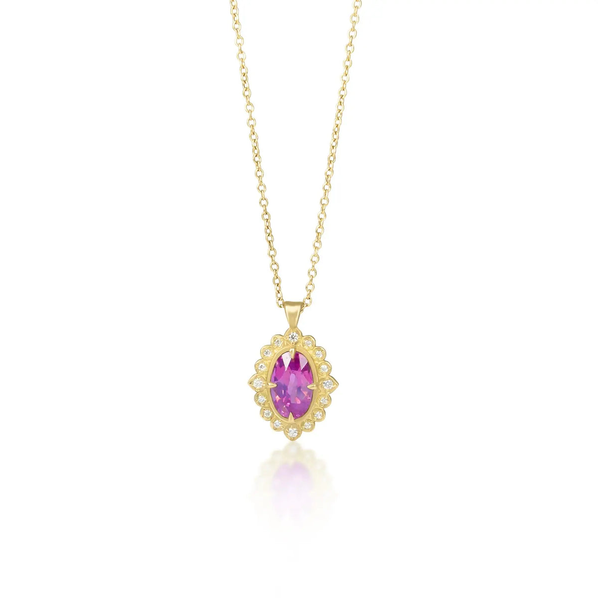 Pink Sapphire Flame Pendant