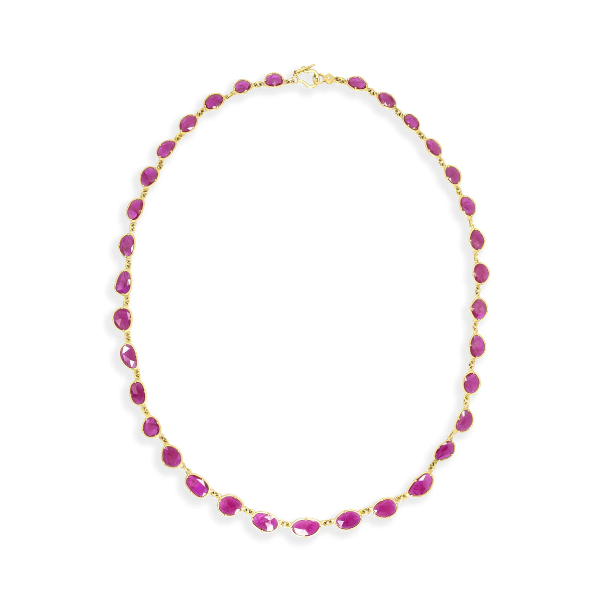 Rose Cut Ruby Rivière Necklace