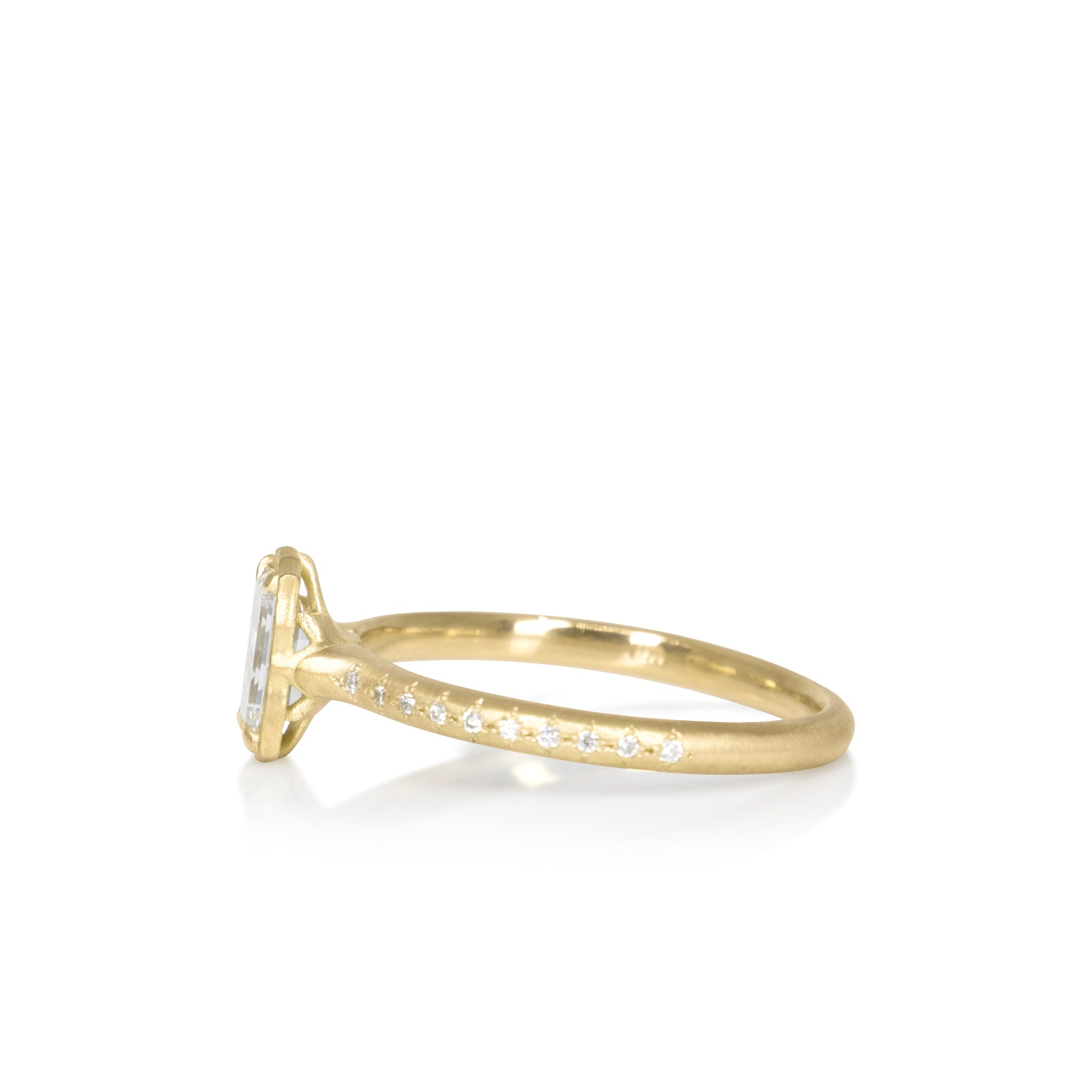 Emerald Cut Lotus Ring - .52ct