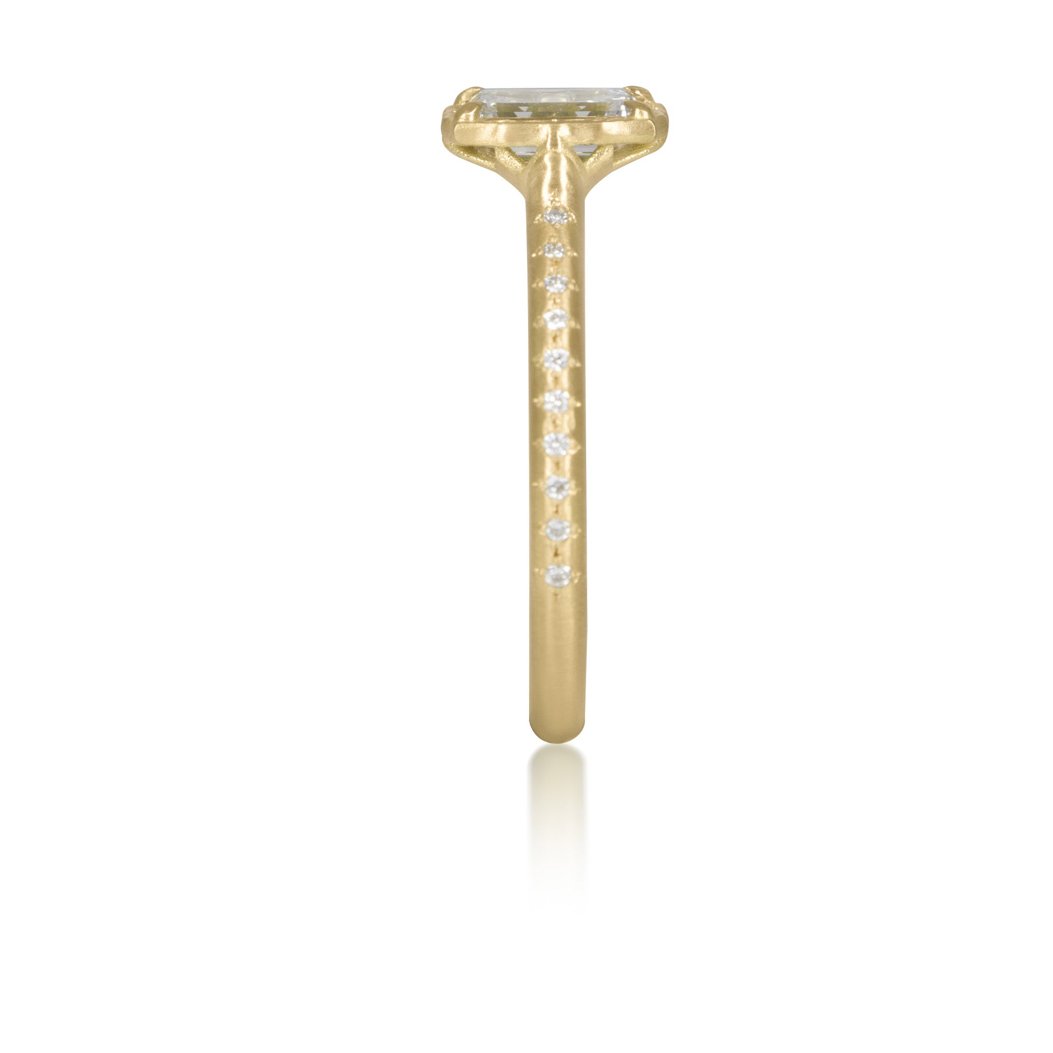 Emerald Cut Lotus Ring - .52ct