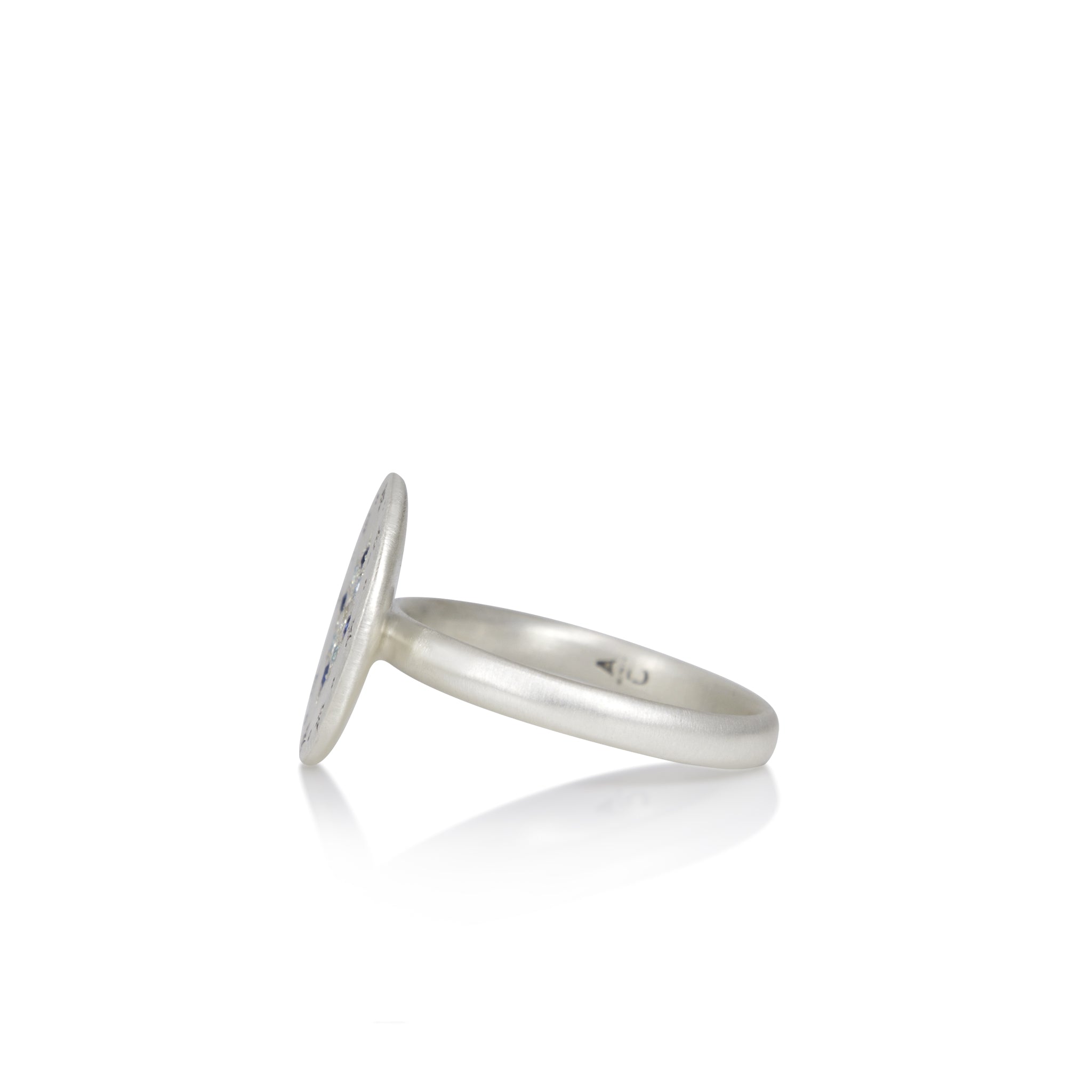 Engraved Diamond & Sapphire Ring